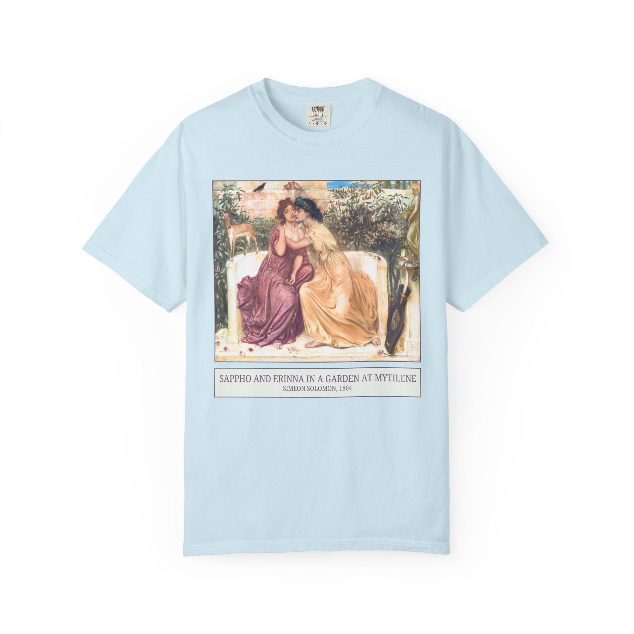 Sappho and Erinna in a Garden at Mytilene by Simeon Solomon, 19th Century Art History Tee Shirt, Pre - Raphaelite Art Lover Lesbian T-Shirt - Opal and June