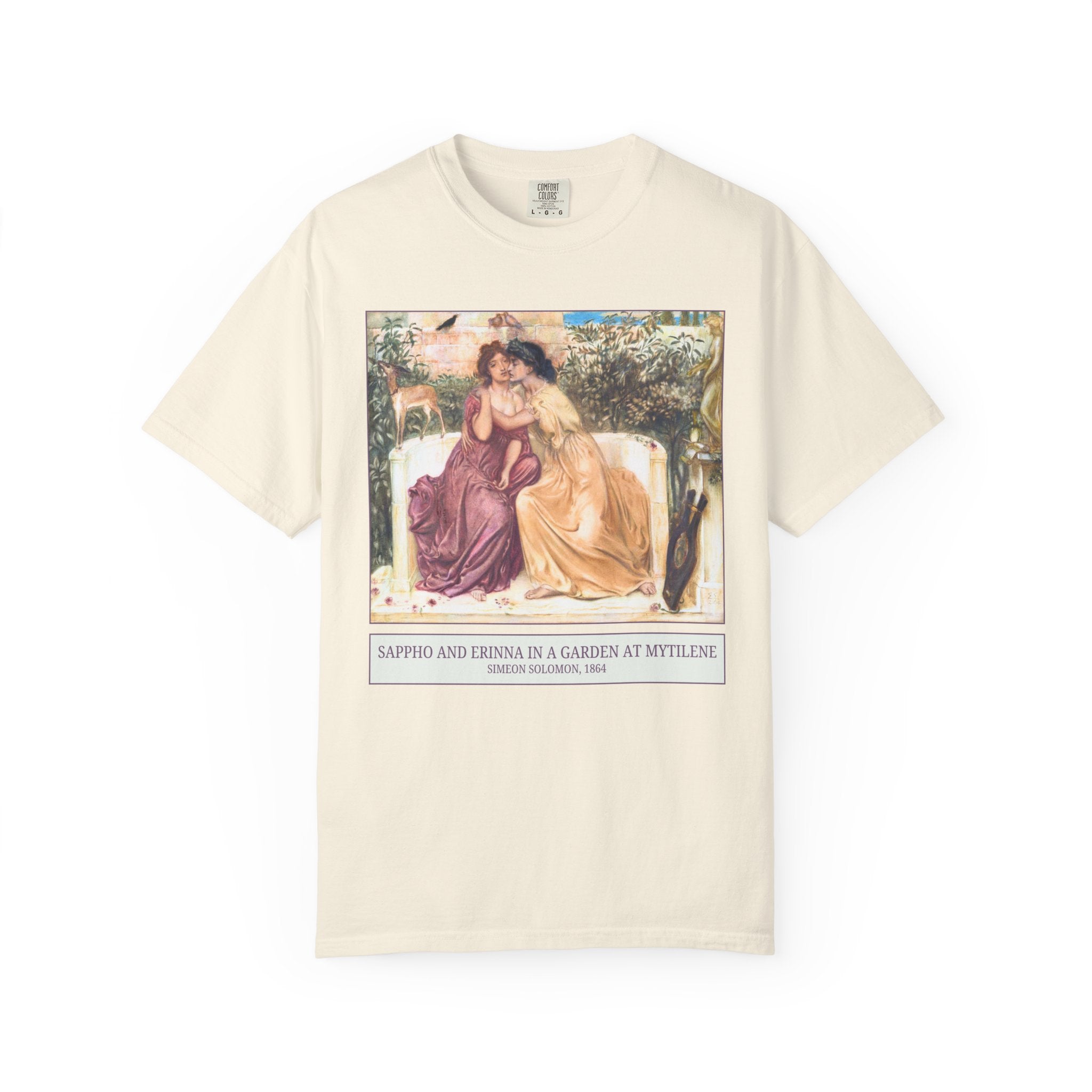 Sappho and Erinna in a Garden at Mytilene by Simeon Solomon, 19th Century Art History Tee Shirt, Pre - Raphaelite Art Lover Lesbian T-Shirt - Opal and June