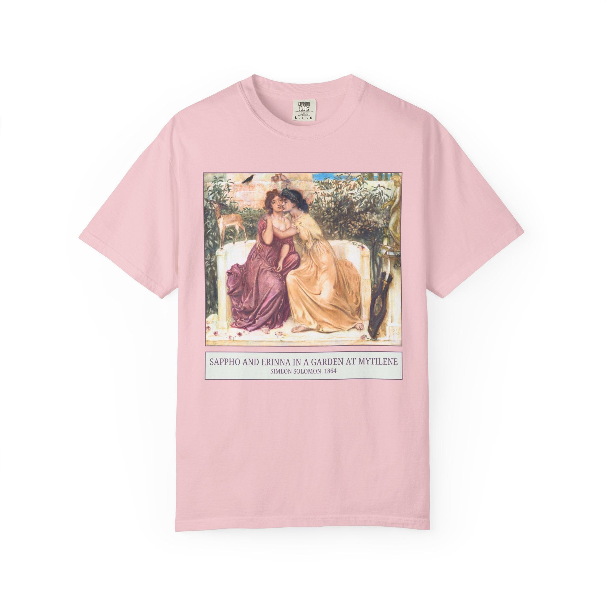 Sappho and Erinna in a Garden at Mytilene by Simeon Solomon, 19th Century Art History Tee Shirt, Pre - Raphaelite Art Lover Lesbian T-Shirt - Opal and June