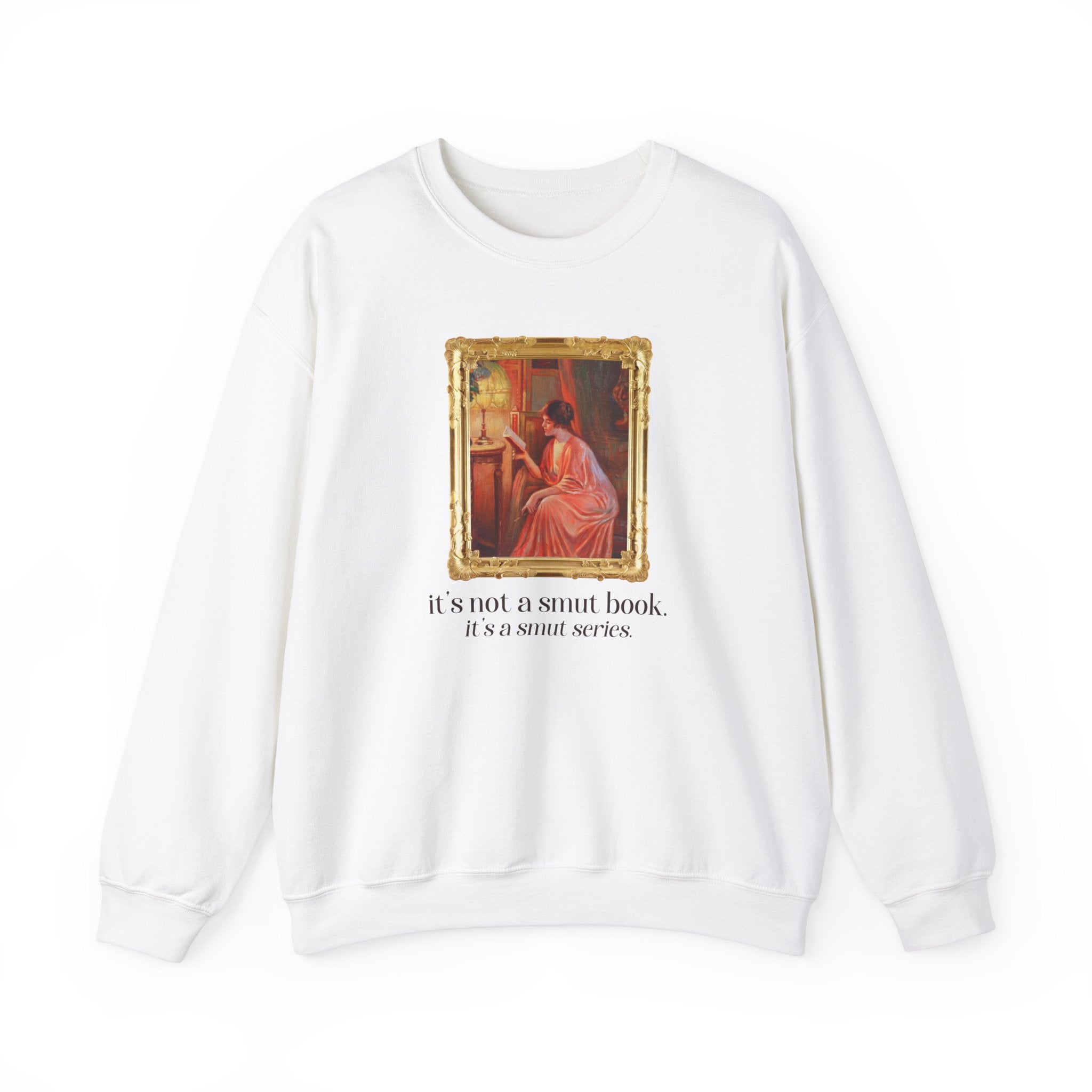 Sarcastic Romance Book Sweatshirt for Wife Who Loves Romantasy Novels, Delphin Enjolras Lady Reading By Lamplight Art History Bookish Gift - Opal and June