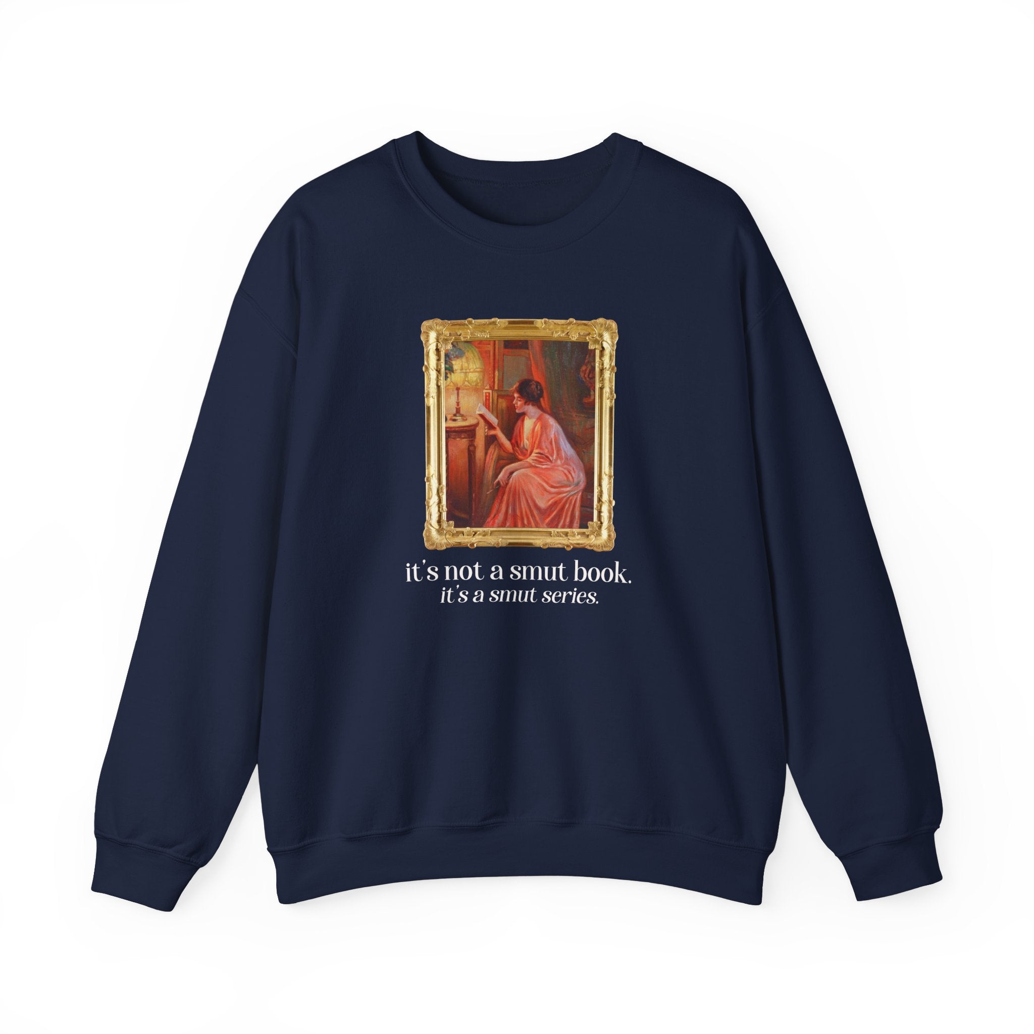 Sarcastic Romance Book Sweatshirt for Wife Who Loves Romantasy Novels, Delphin Enjolras Lady Reading By Lamplight Art History Bookish Gift - Opal and June