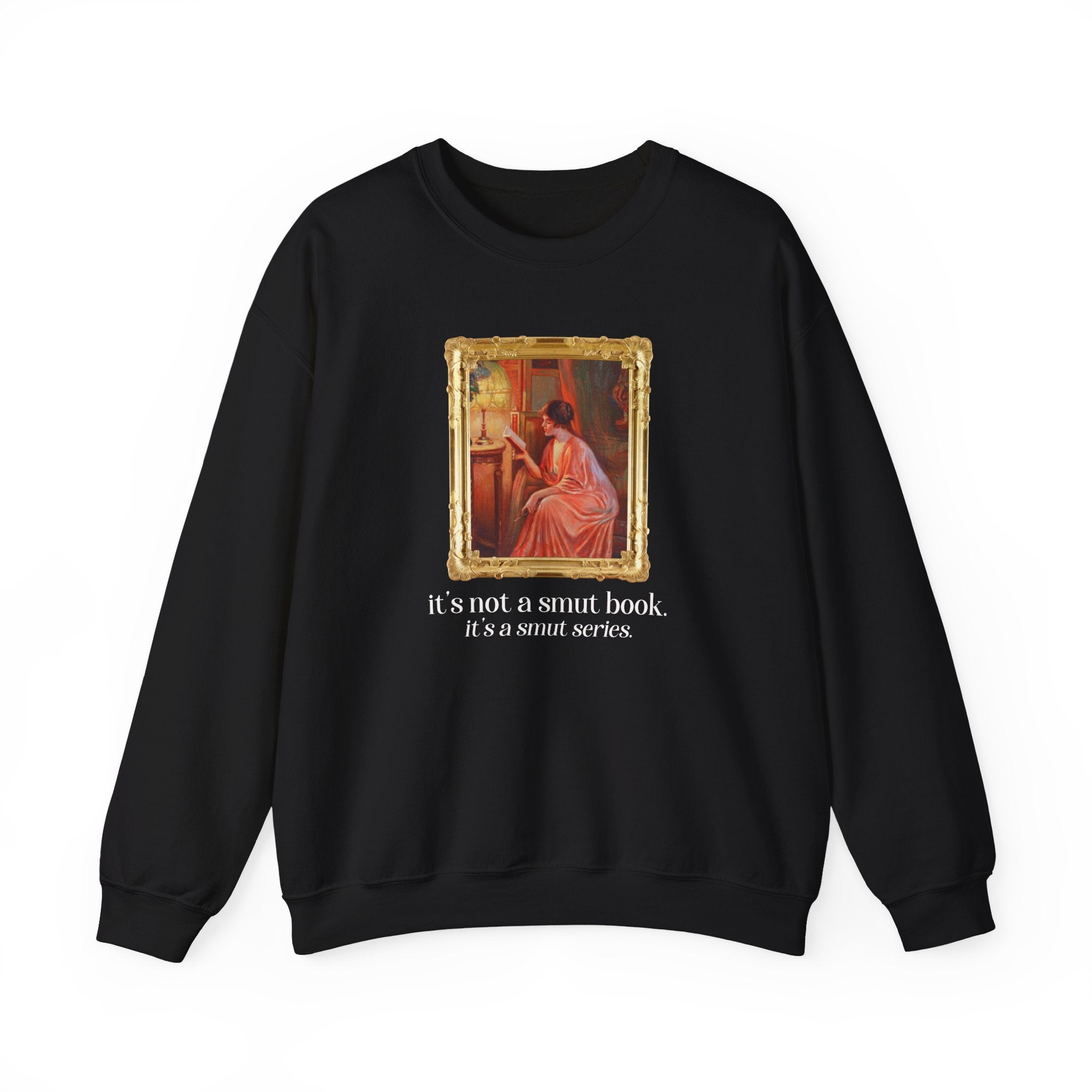 Sarcastic Romance Book Sweatshirt for Wife Who Loves Romantasy Novels, Delphin Enjolras Lady Reading By Lamplight Art History Bookish Gift - Opal and June