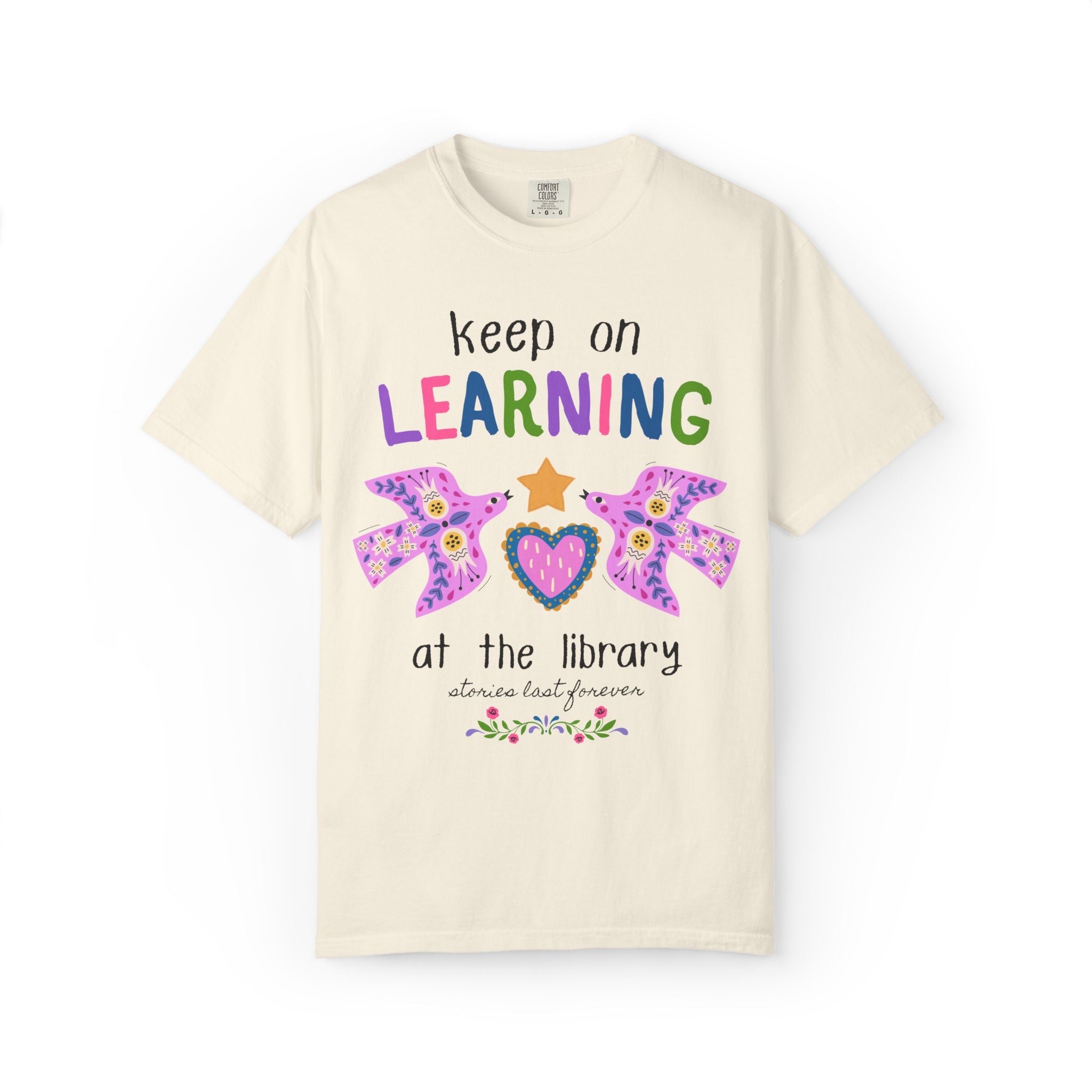 School Librarian Tee Shirt: Keep on Learning at the Library, Kitschy and Whimsy Back to School Matching Teacher T-Shirt, Library Department - Opal and June
