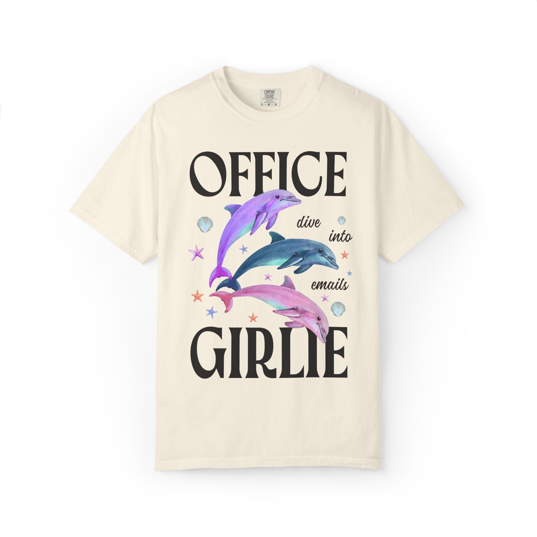 School Office Staff Team Tee Shirt with Dolphins: Dive Into Emails - Opal and June