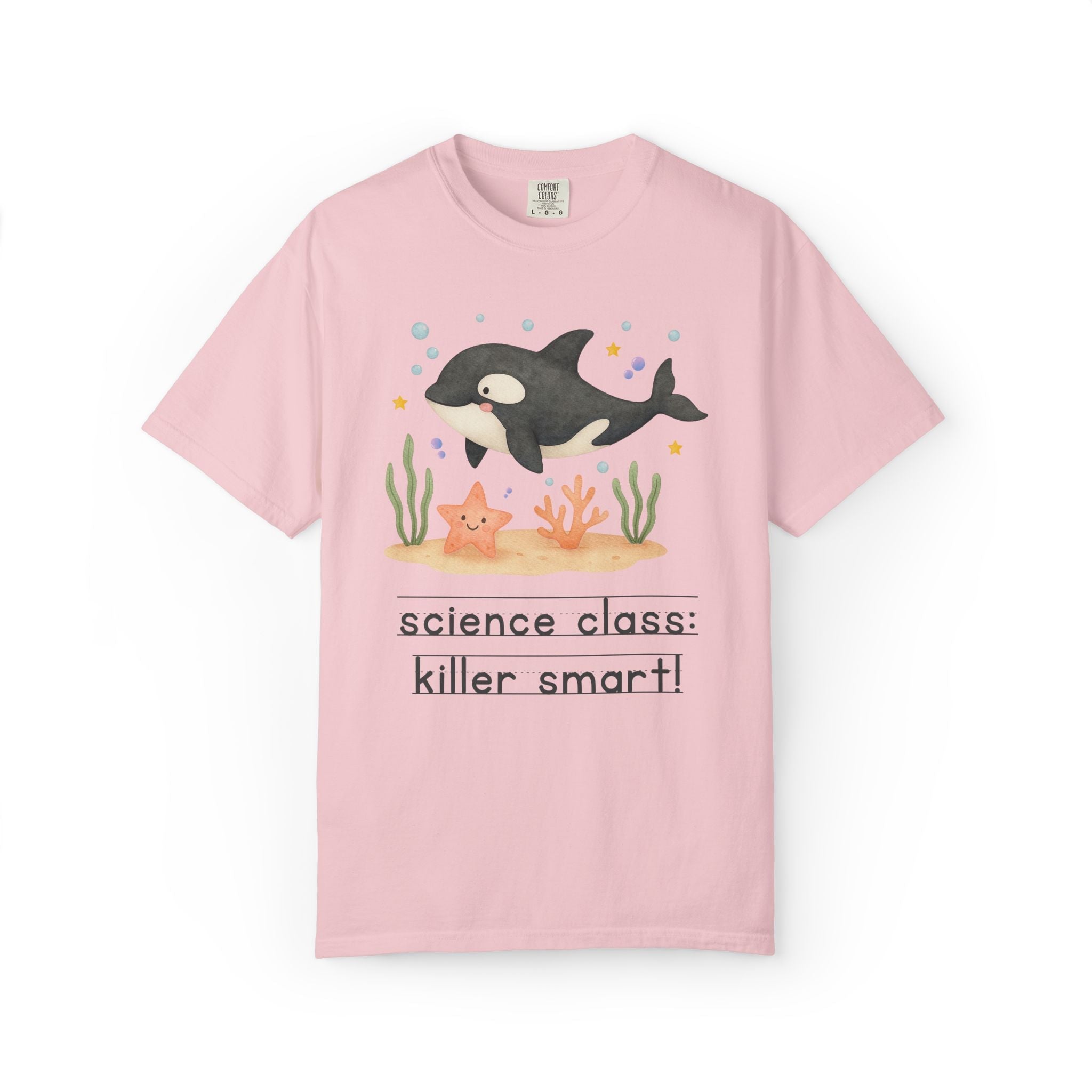 Science Class: Killer Smart Matching Teacher Tee Shirt for Back to School or Testing Day, Cute and Nostalgic Ocean Animal Orca Whale - Opal and June