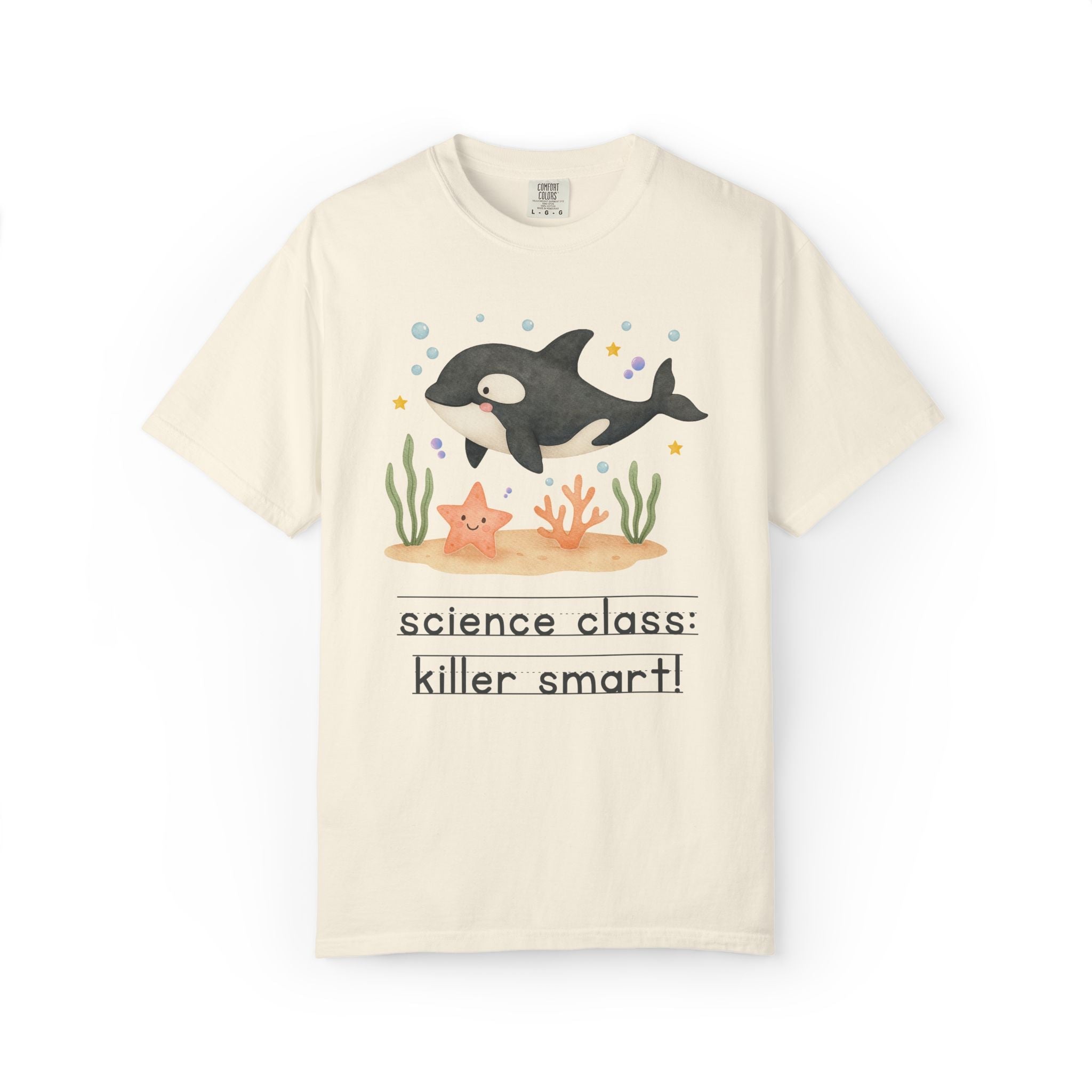 Science Class: Killer Smart Matching Teacher Tee Shirt for Back to School or Testing Day, Cute and Nostalgic Ocean Animal Orca Whale - Opal and June