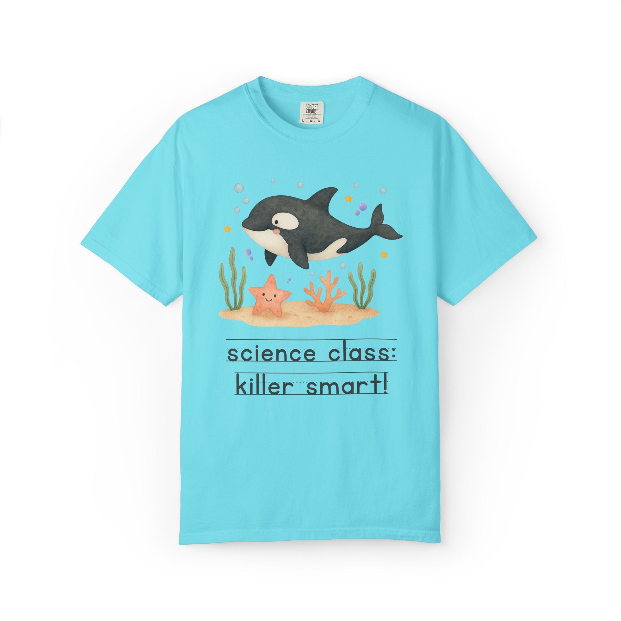 Science Class: Killer Smart Matching Teacher Tee Shirt for Back to School or Testing Day, Cute and Nostalgic Ocean Animal Orca Whale - Opal and June