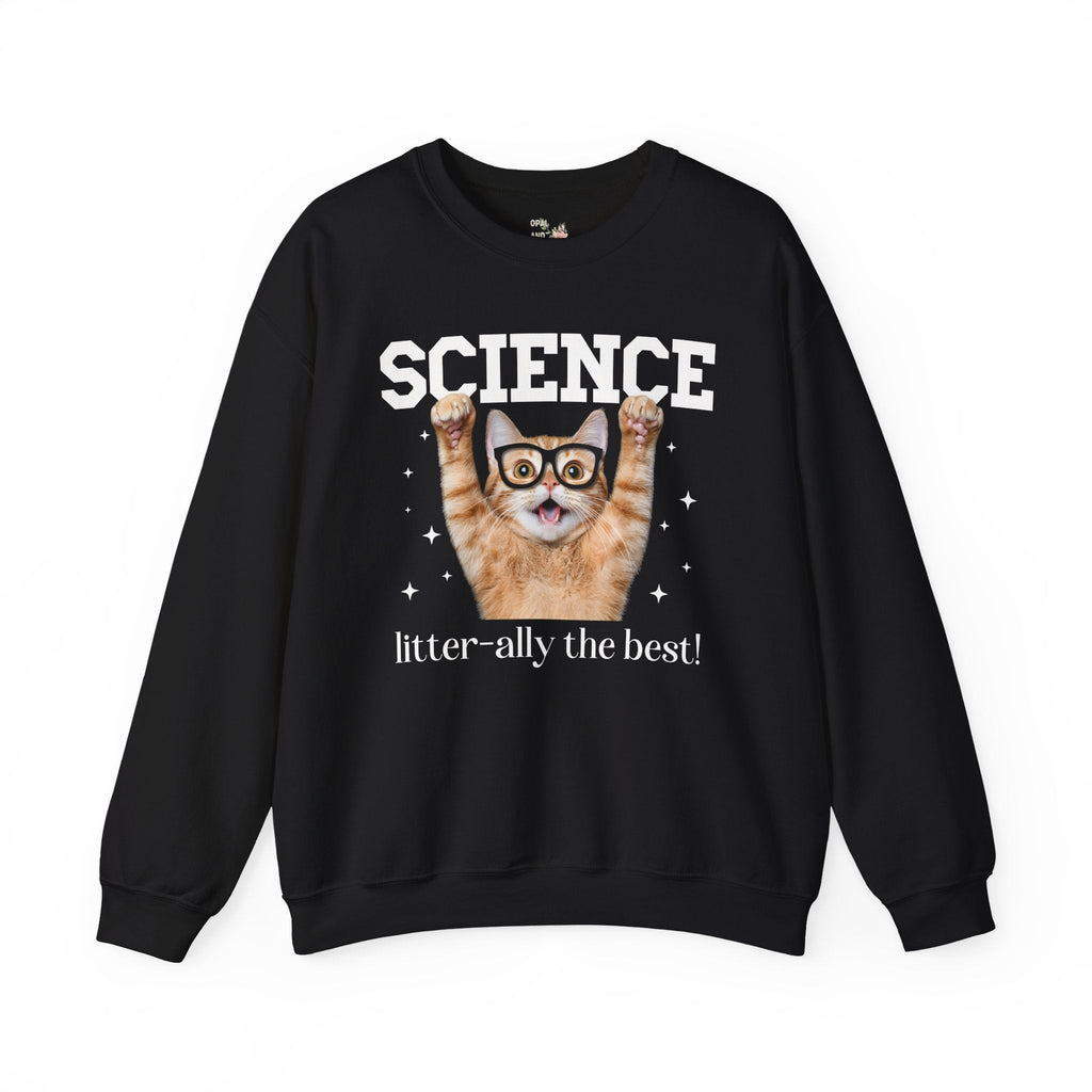 Science Teacher Cat Lover Sweatshirt for Back to School, Funny Saying Cat Mom or Cat Dad Gift, First Day of School Science Department Shirt - Opal and June