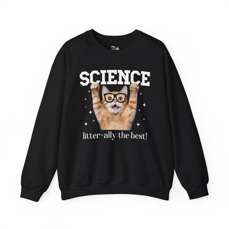 Science Teacher Cat Lover Sweatshirt for Back to School, Funny Saying Cat Mom or Cat Dad Gift, First Day of School Science Department Shirt - Opal and June