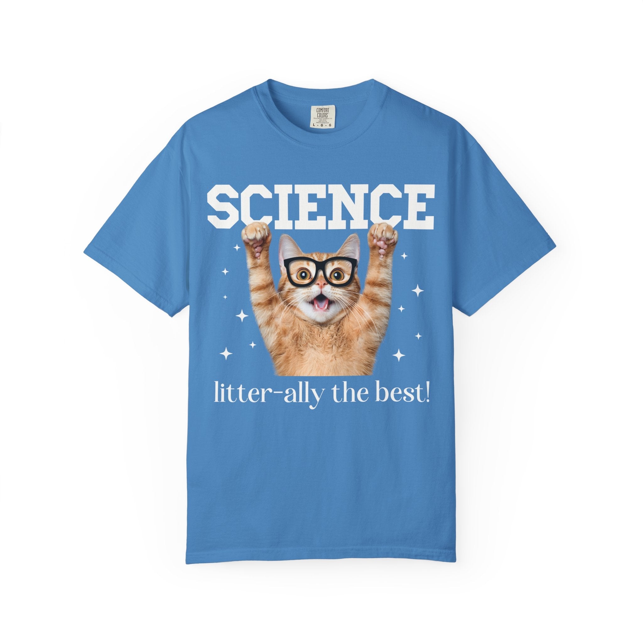 Science Teacher Cat Lover Tee Shirt for Back to School, Funny Saying Cat Mom or Cat Dad Gift, First Day of School Science Department Shirt - Opal and June