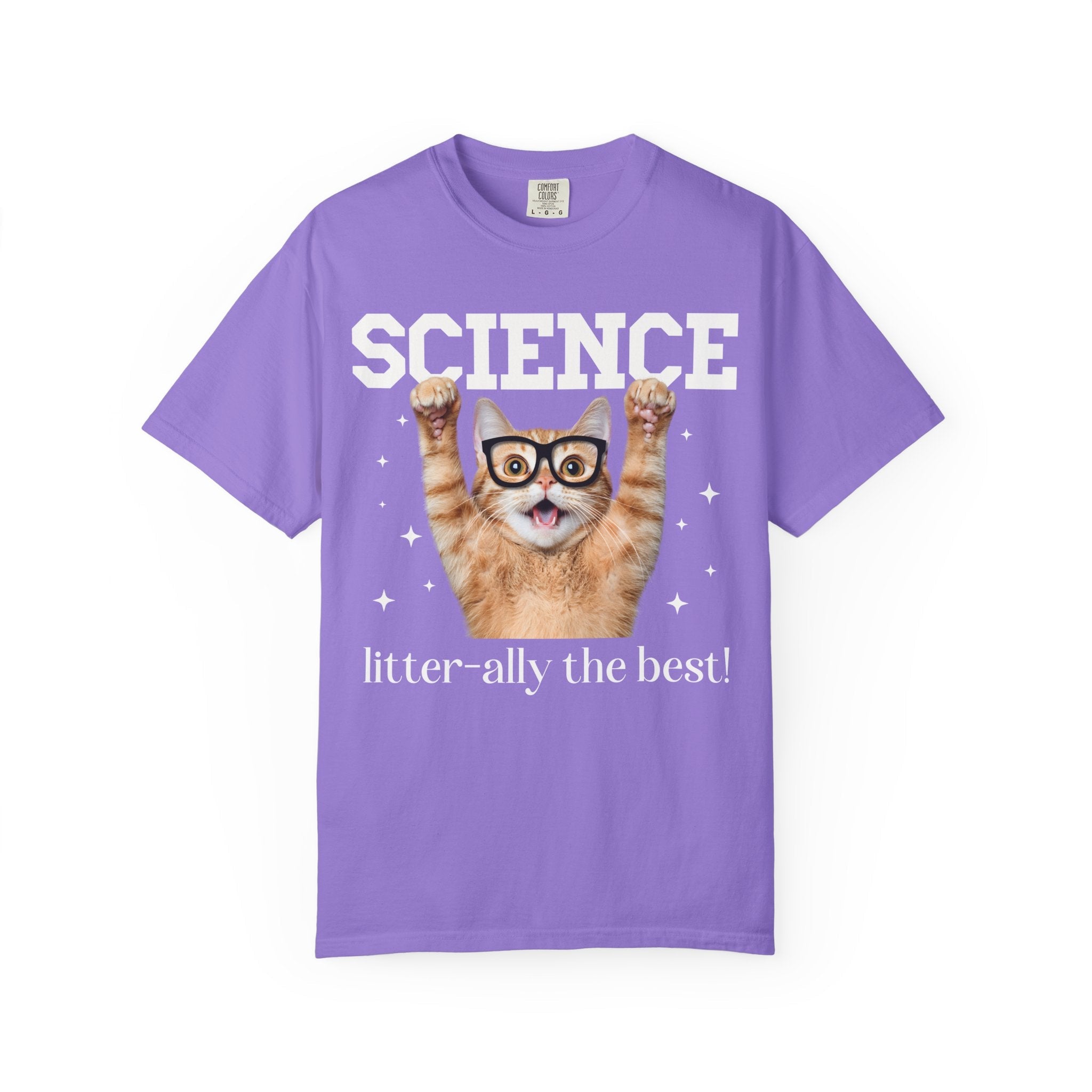 Science Teacher Cat Lover Tee Shirt for Back to School, Funny Saying Cat Mom or Cat Dad Gift, First Day of School Science Department Shirt - Opal and June