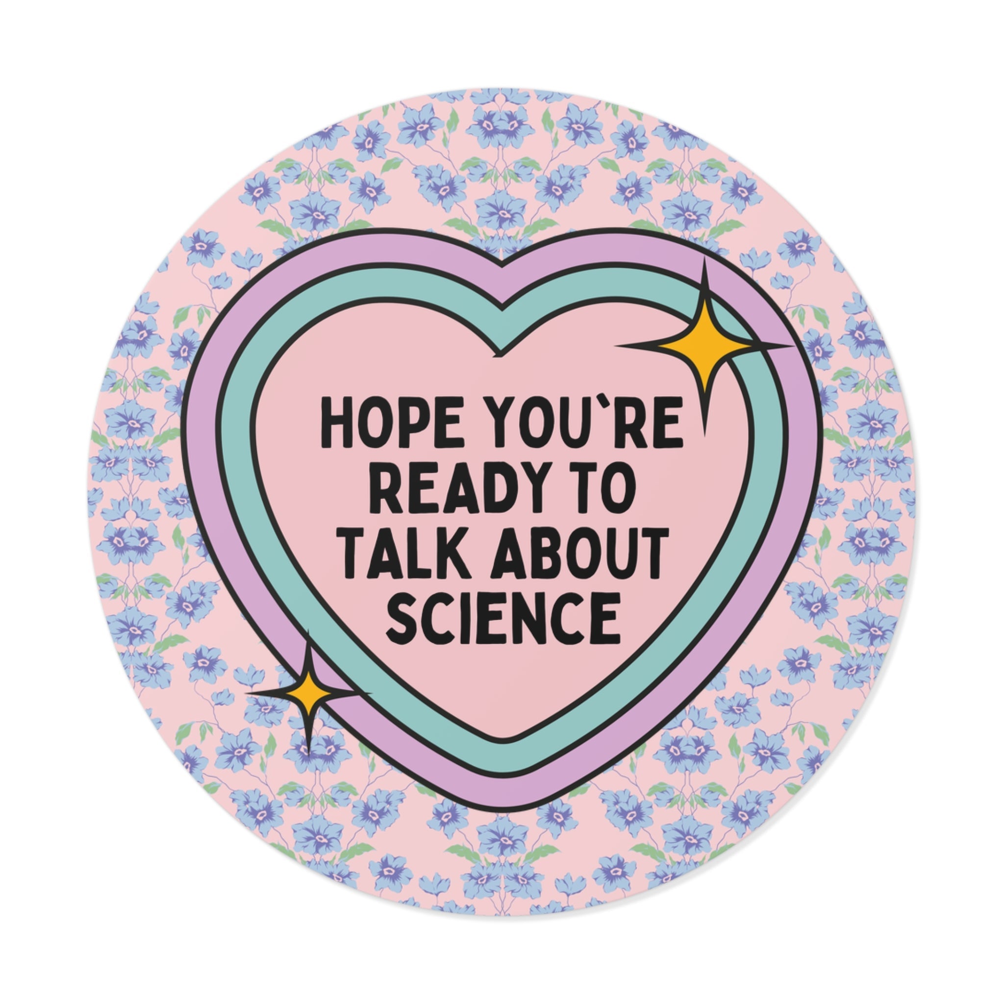 Science Teacher Sticker for Middle School Science Teacher, High School Teacher Appreciation Gift, Groovy Retro Heart, Biology Professor - Opal and June