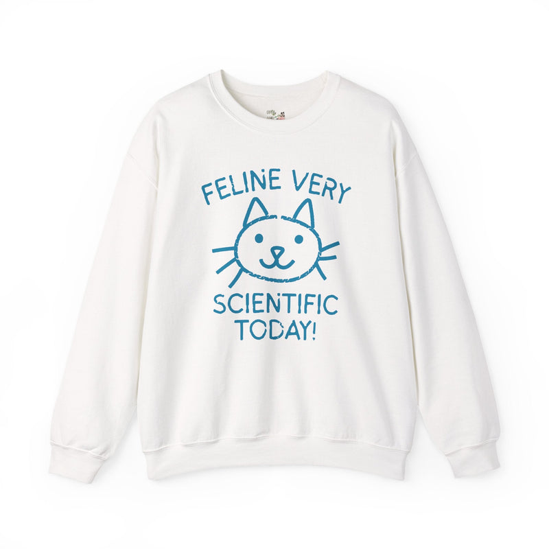 Science Teacher Sweatshirt, Cat Lover: Feline Very Scientific Today, Funny Saying Biologist or, Chemistry Major Shirt for Cat Mom, Cat Dad - Opal and June