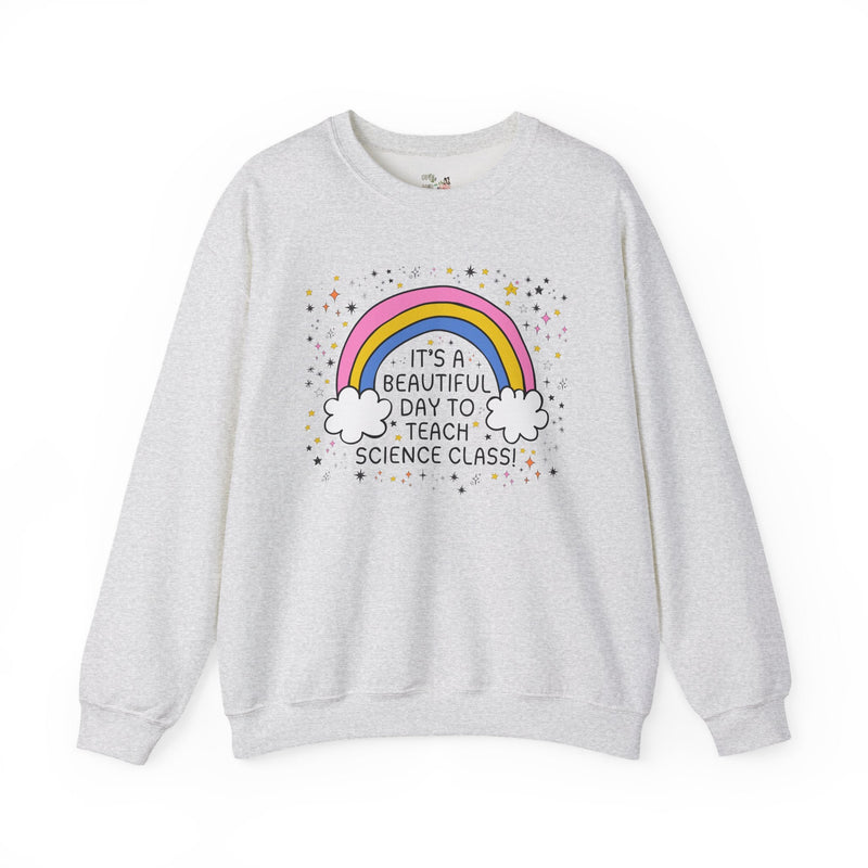 Science Teacher Sweatshirt for Back to School, Cute Science Department Shirt with Rainbow, Chemistry Professor or Teaching Assistant Shirt - Opal and June