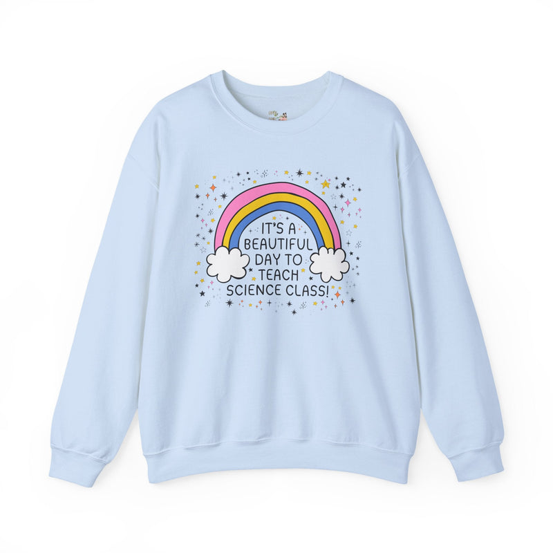 Science Teacher Sweatshirt for Back to School, Cute Science Department Shirt with Rainbow, Chemistry Professor or Teaching Assistant Shirt - Opal and June