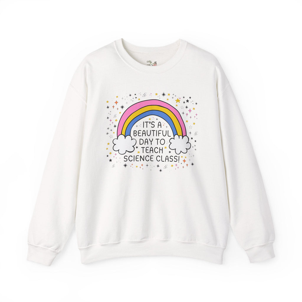 Science Teacher Sweatshirt for Back to School, Cute Science Department Shirt with Rainbow, Chemistry Professor or Teaching Assistant Shirt - Opal and June