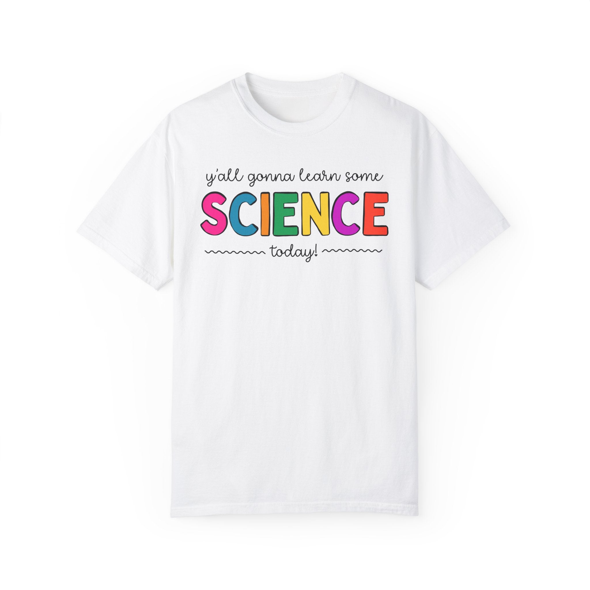 Science Teacher Tee Shirt, Colorful Letters: T-Shirt for History Buff, Biology Teacher Teacher Appreciation Gift, Chemisty Professor Present - Opal and June