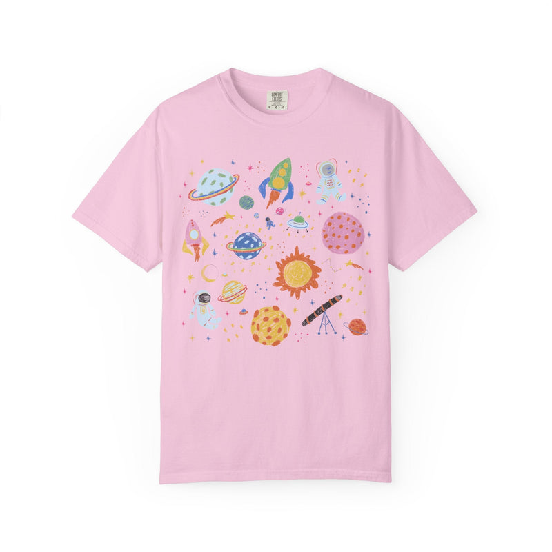 Science Teacher Tee Shirt for Astronomy Major, Colorful Nineties Throwback Tee for Science Major or Astrophysicist, Middle School Teacher - Opal and June