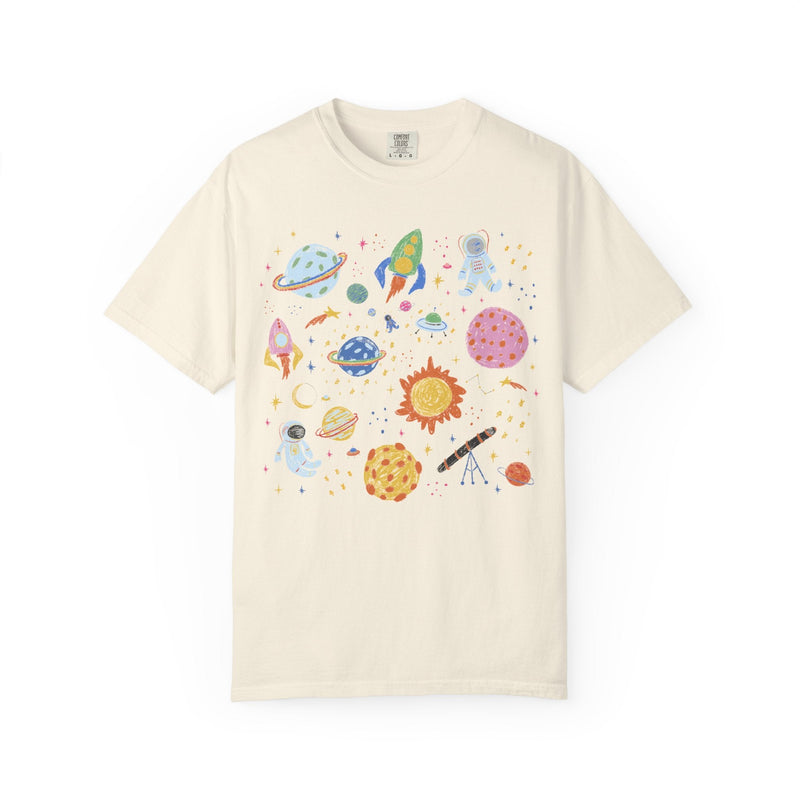Science Teacher Tee Shirt for Astronomy Major, Colorful Nineties Throwback Tee for Science Major or Astrophysicist, Middle School Teacher - Opal and June