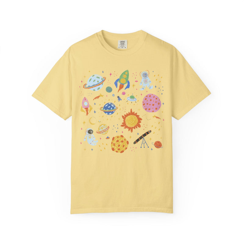 Science Teacher Tee Shirt for Astronomy Major, Colorful Nineties Throwback Tee for Science Major or Astrophysicist, Middle School Teacher - Opal and June