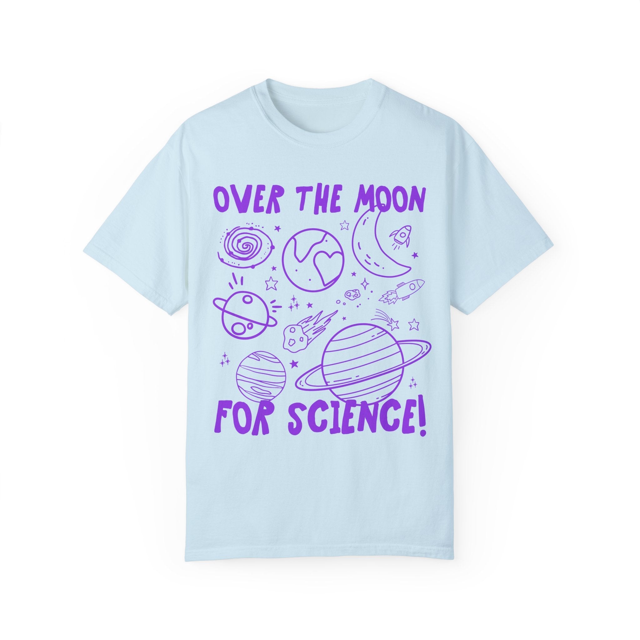 Science Teacher Tee Shirt for Astronomy Professor or Science Major: Over the Moon for Science! Cute Third Grade Matching Teacher Tee Shirt - Opal and June