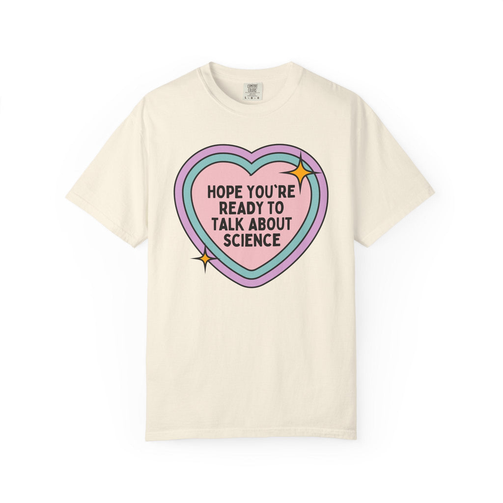 Science Teacher Tee Shirt for Middle School Science Teacher, High School Teacher Appreciation Gift, Groovy Retro Heart, Biology Professor - Opal and June