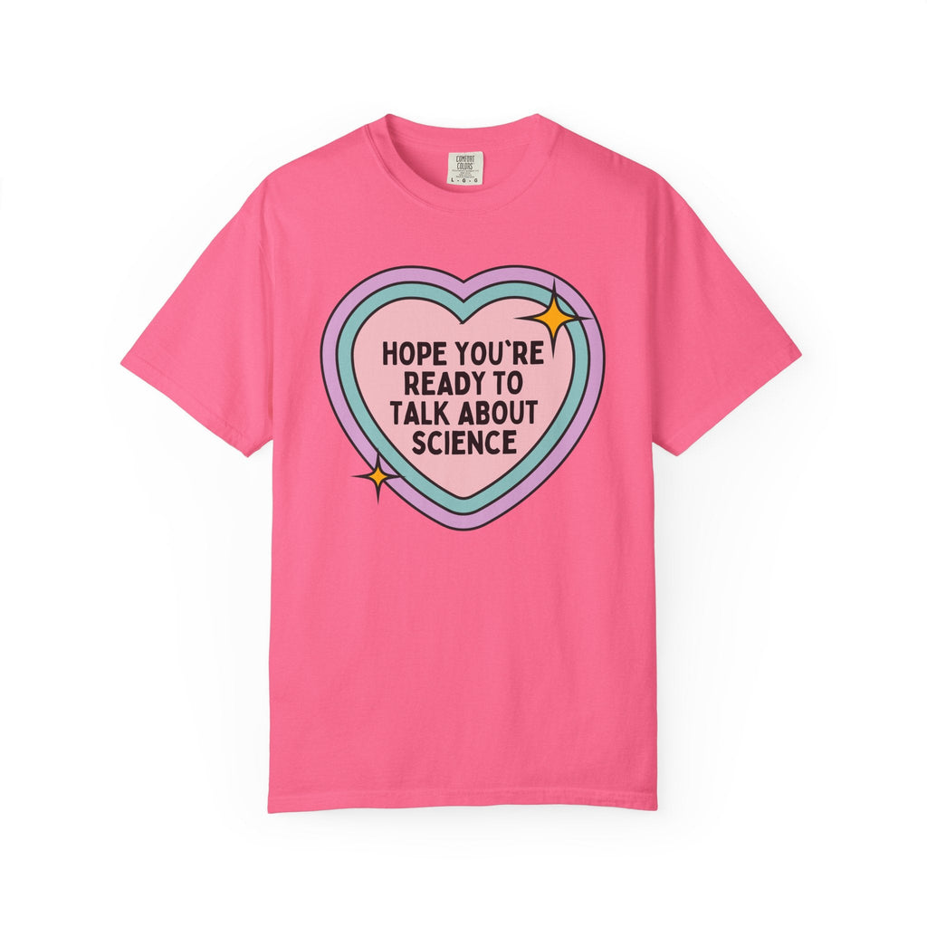 Science Teacher Tee Shirt for Middle School Science Teacher, High School Teacher Appreciation Gift, Groovy Retro Heart, Biology Professor - Opal and June