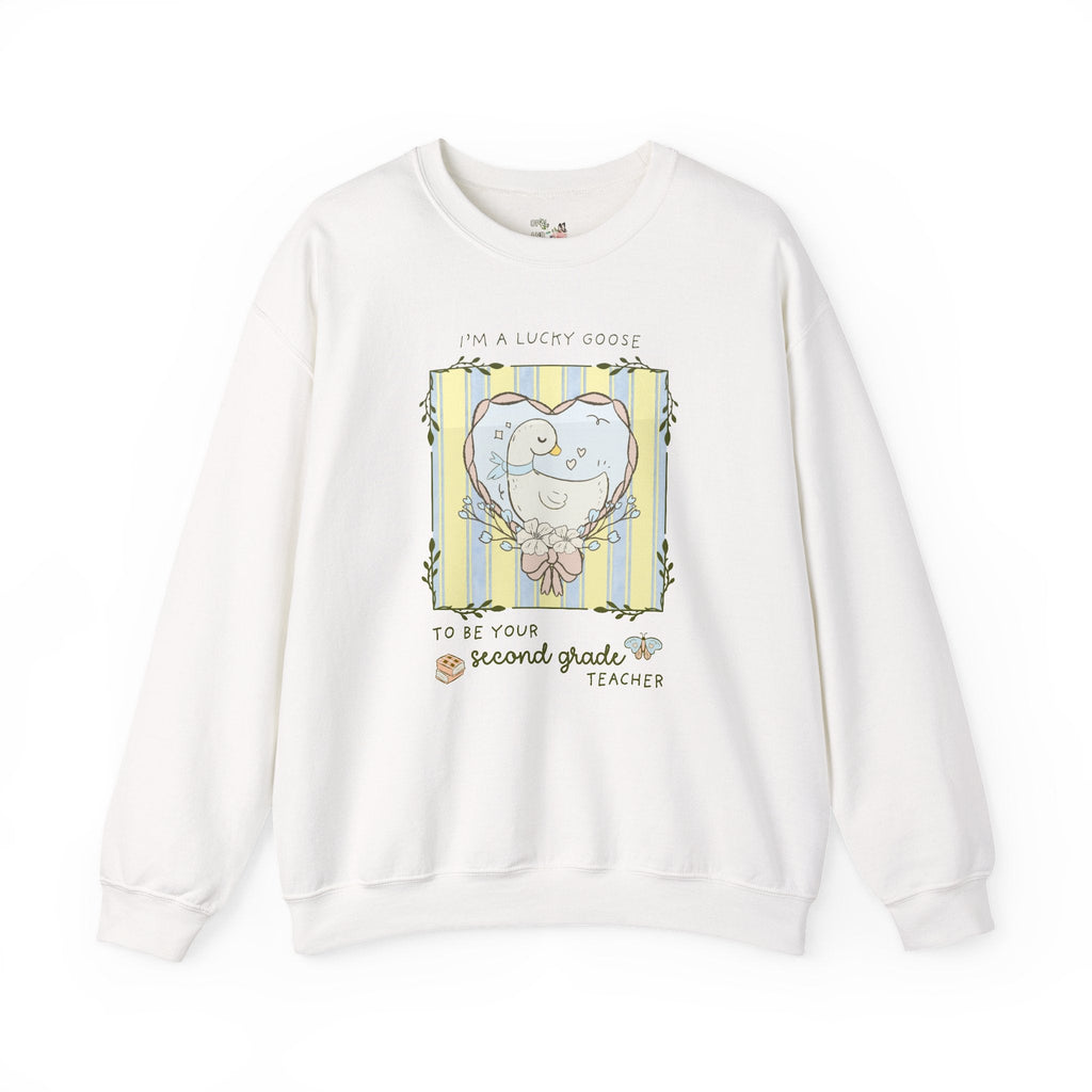 Second Grade Back to School Silly Goose Teacher Shirt, Cute Cottagecore Animal Lover Crewneck, Meet the Teacher Night, 2nd Grade Crew Shirt - Opal and June