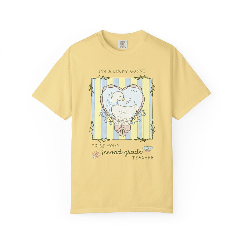 Second Grade Back to School Silly Goose Teacher Tee Shirt, Cute Cottagecore Animal Lover Tee for Meet the Teacher Night, 2nd Grade Crew Tee - Opal and June