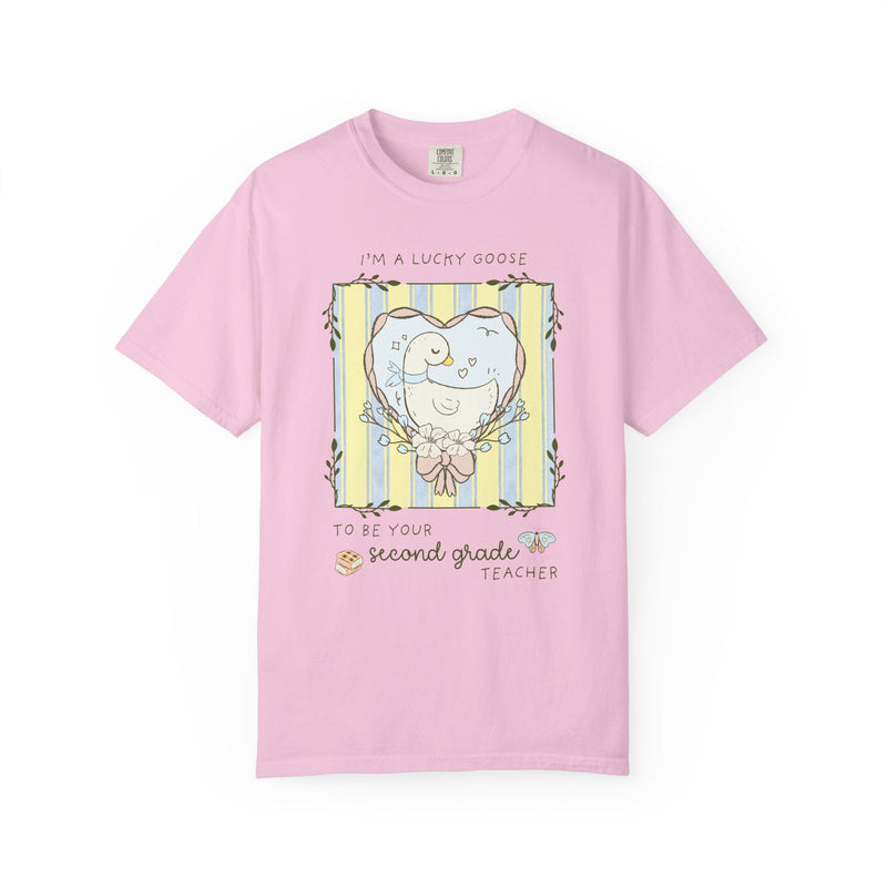 Second Grade Back to School Silly Goose Teacher Tee Shirt, Cute Cottagecore Animal Lover Tee for Meet the Teacher Night, 2nd Grade Crew Tee - Opal and June
