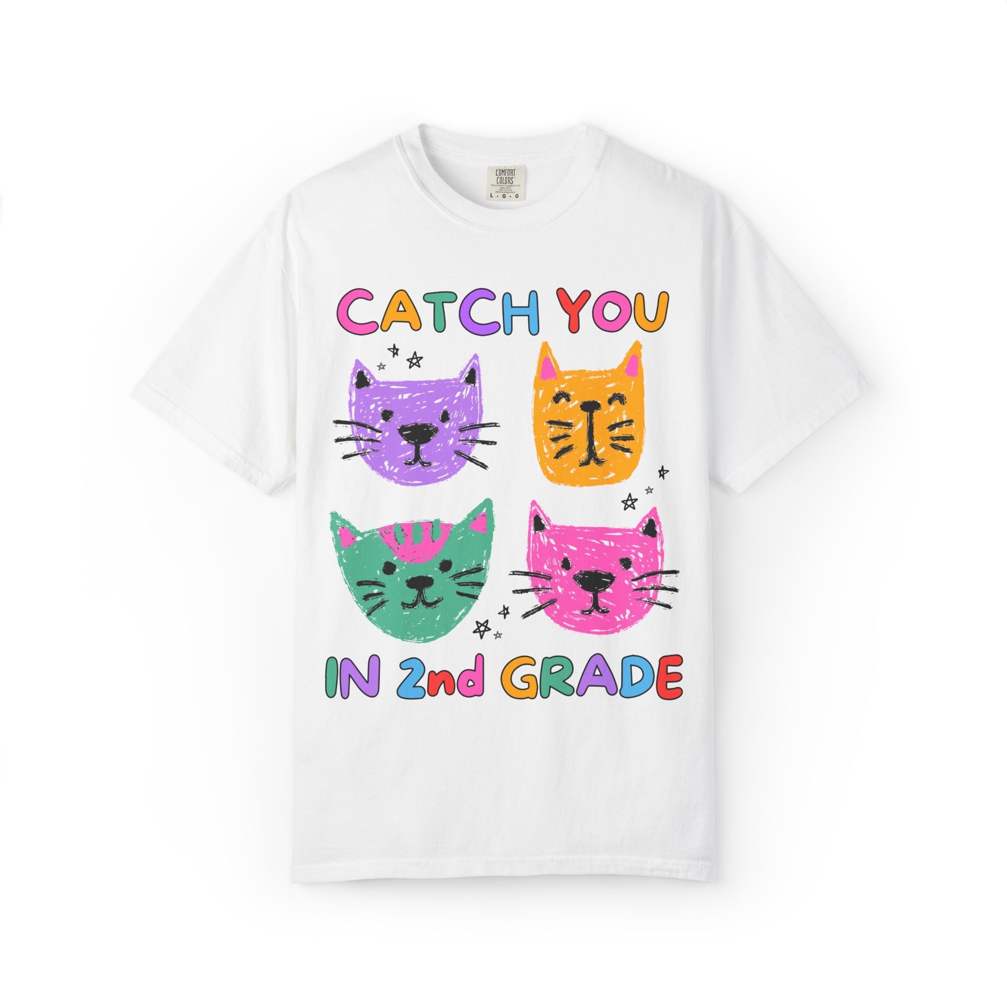 Second Grade Cat Lover Tee Shirt: Catch You in 2nd Grade | Cute Matching Teacher T-Shirt for Back to School or New School Year, Animal Lover - Opal and June