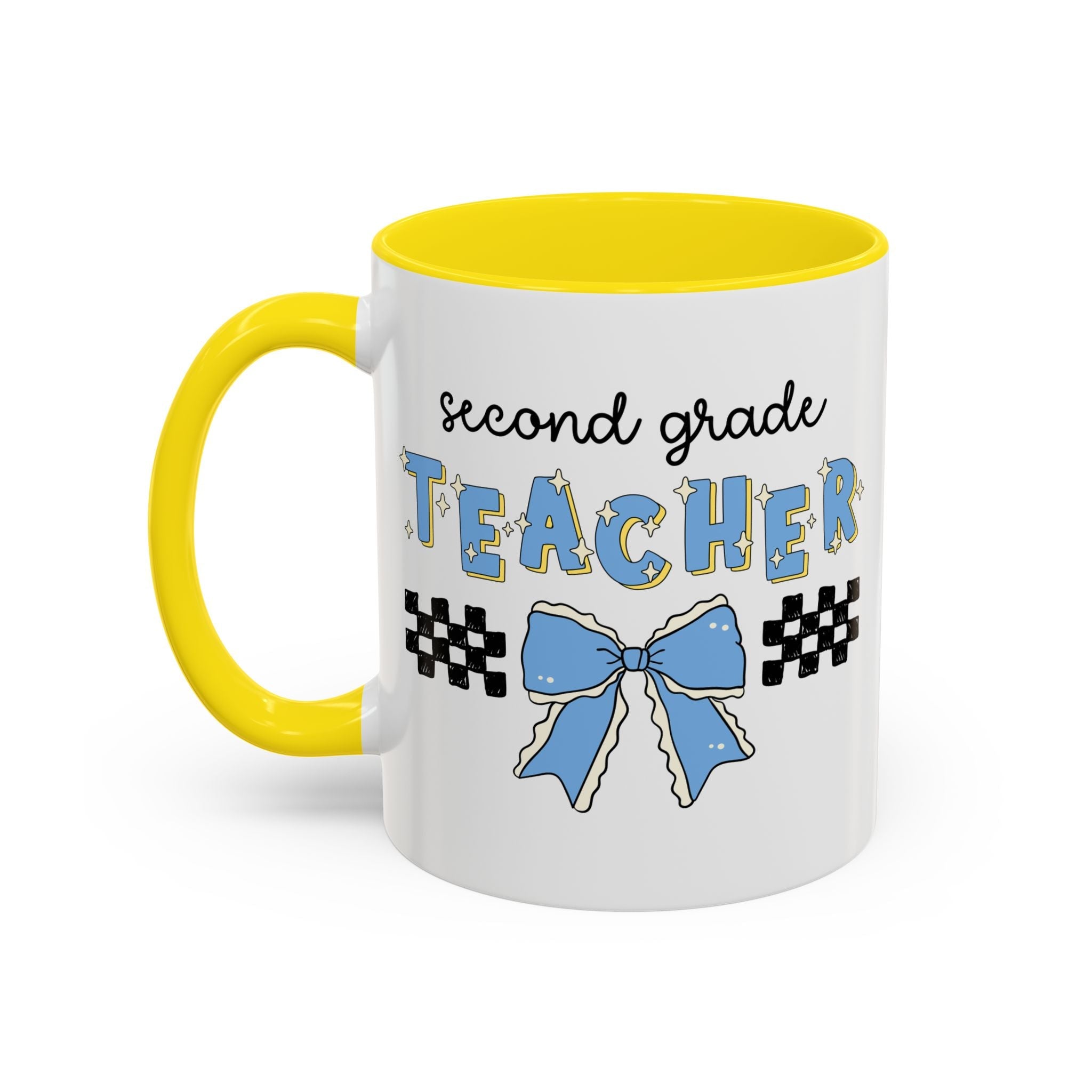 Second Grade Teacher Coffee Mug for First Day of School, Meet the Teacher Night, Cute Teaching Major Gift, New 1st Grade Teacher, Mug with Bow - Opal and June