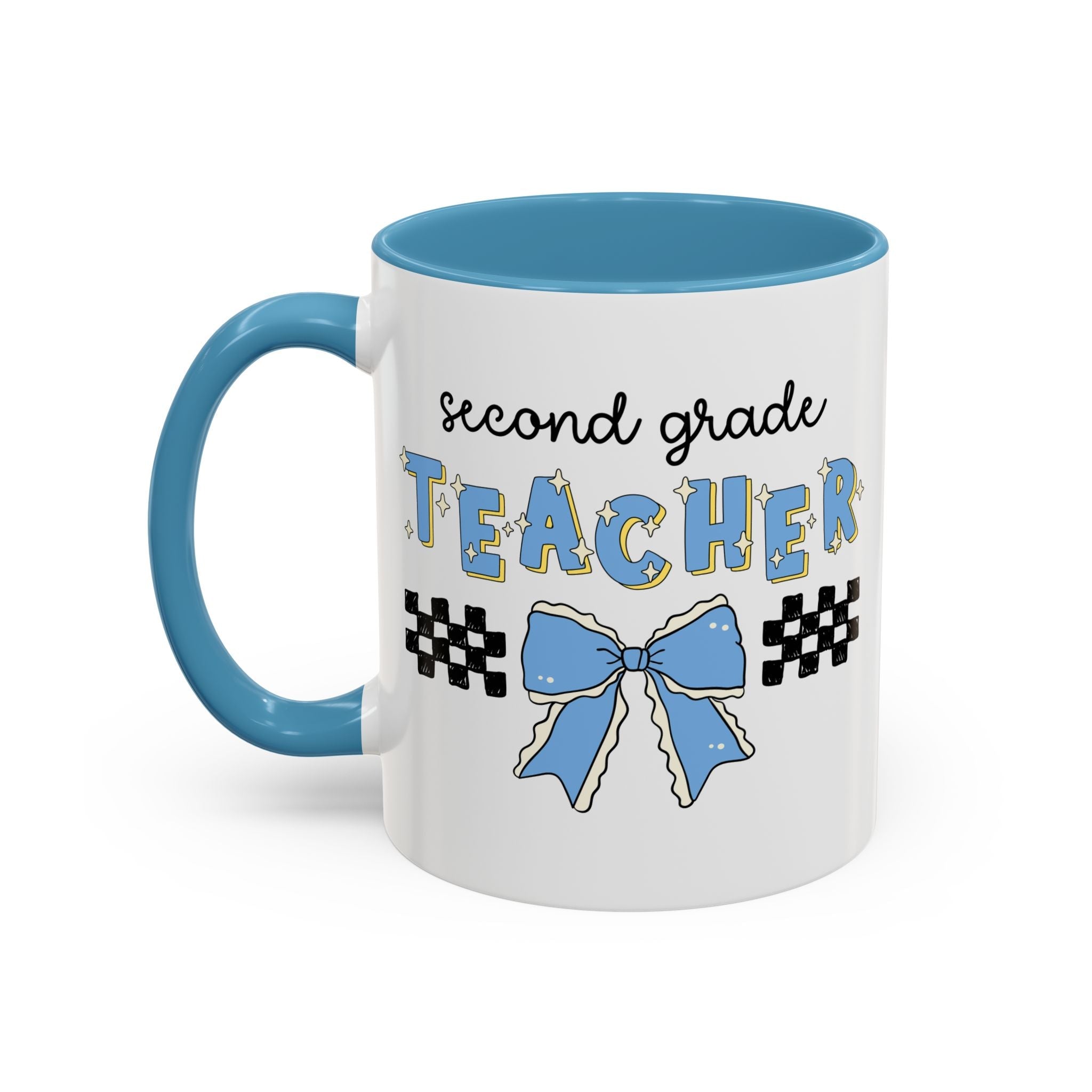 Second Grade Teacher Coffee Mug for First Day of School, Meet the Teacher Night, Cute Teaching Major Gift, New 1st Grade Teacher, Mug with Bow - Opal and June