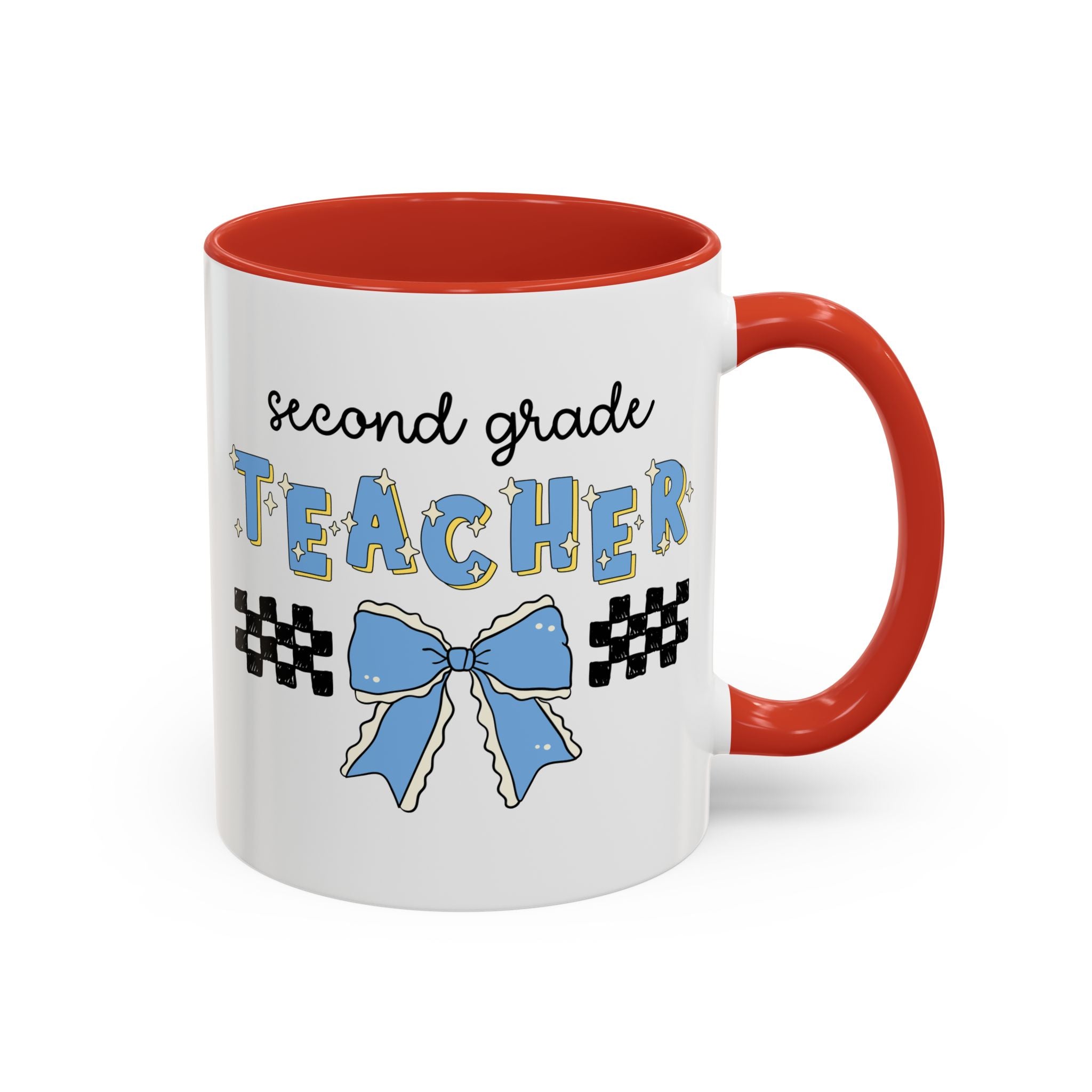 Second Grade Teacher Coffee Mug for First Day of School, Meet the Teacher Night, Cute Teaching Major Gift, New 1st Grade Teacher, Mug with Bow - Opal and June