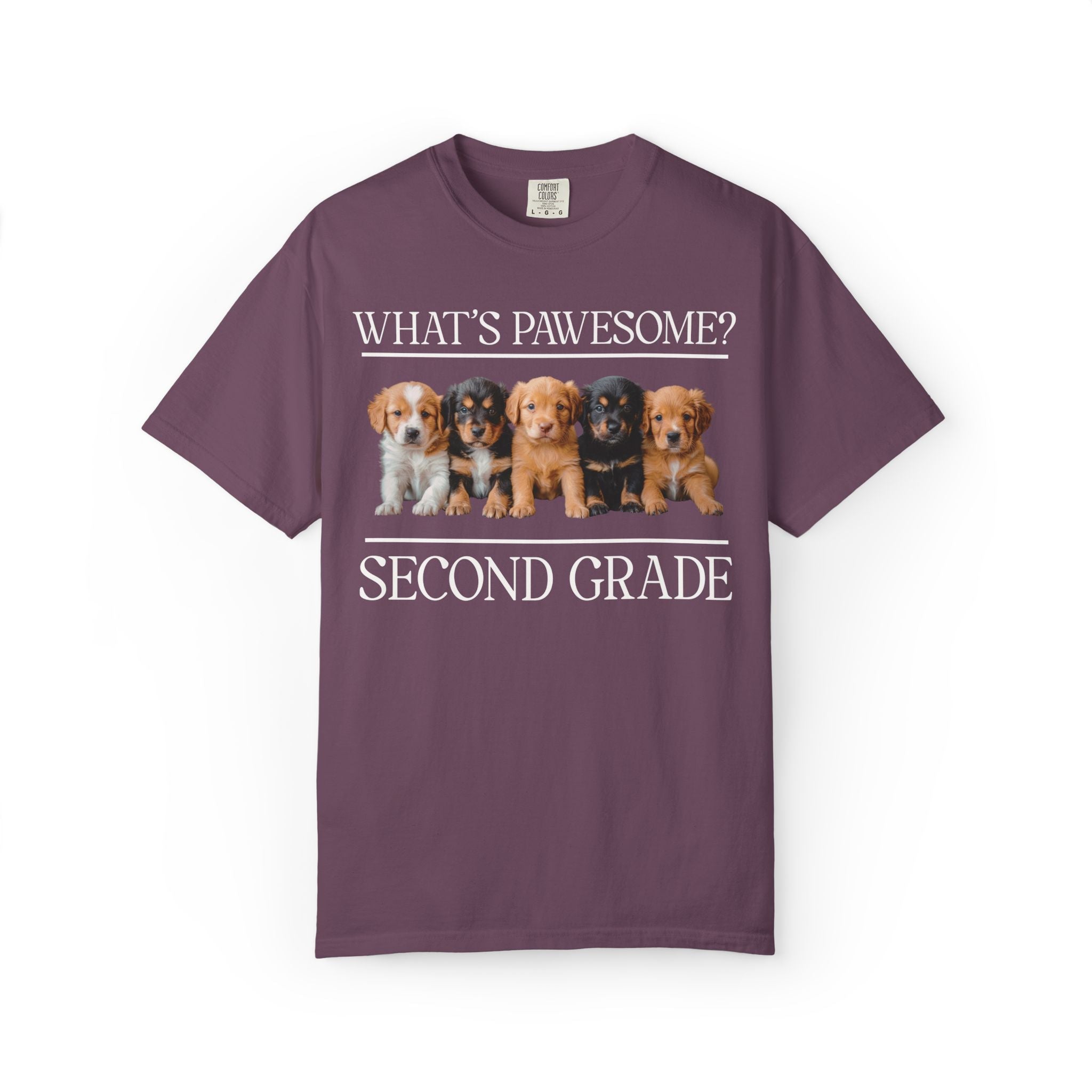 Second Grade Teacher Puppy Tee Shirt: What's Pawesome? - Opal and June