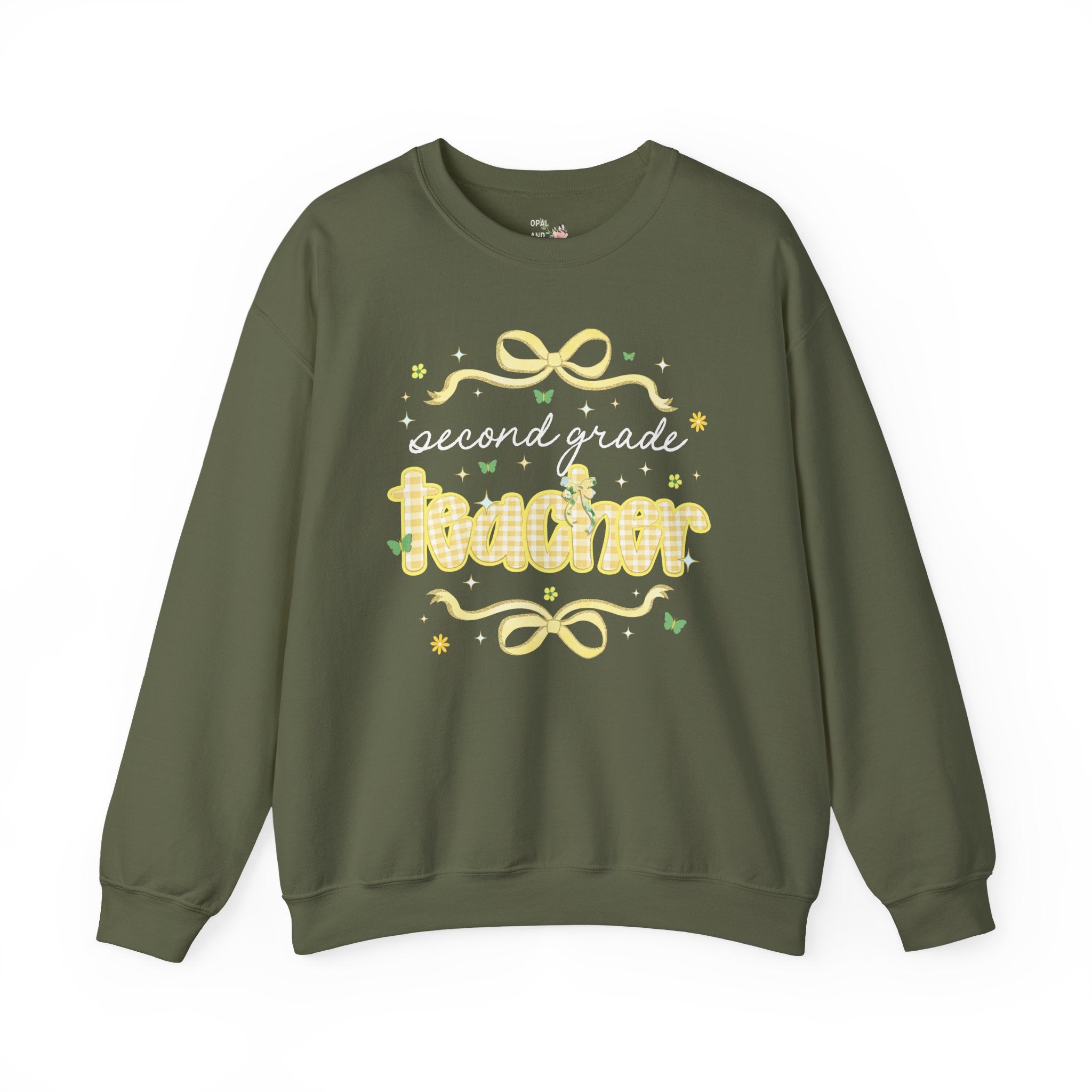 Second Grade Teacher Sweatshirt with Cottagecore Lemon Aesthetic, Cute Fairycore Preppy Gift, Back to School, First Day of School Crewneck - Opal and June