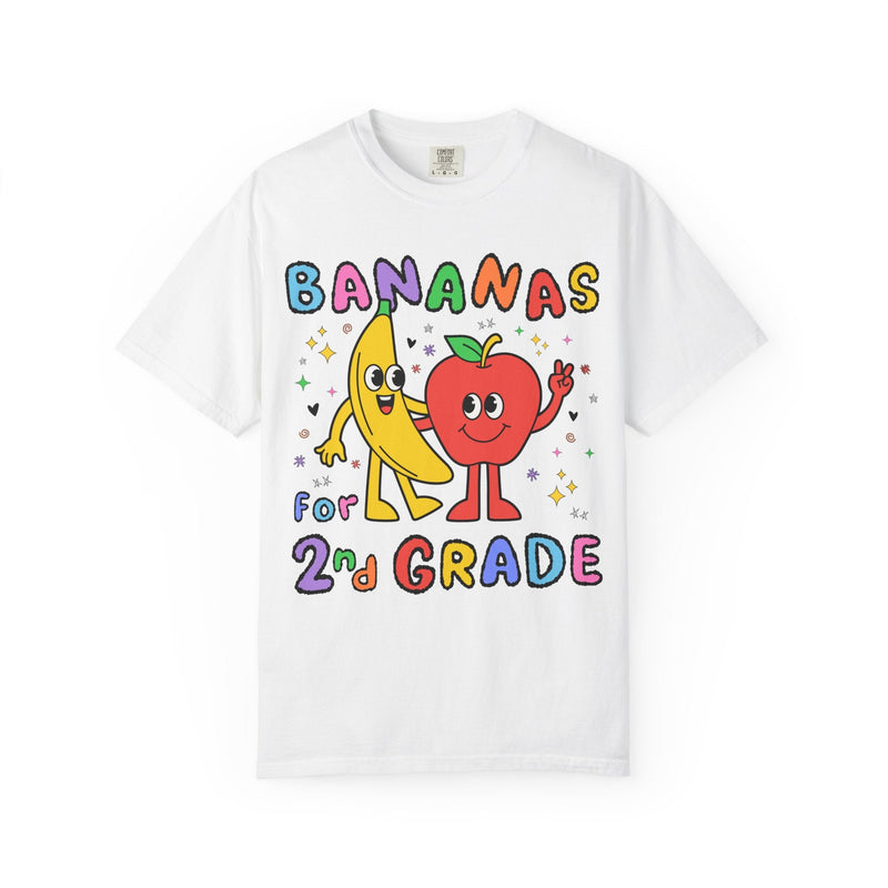 Second Grade Teacher T-Shirt: Bananas for Second Grade, Cute 90s Aesthetic 2nd Grade Crew Shirt for Fruit Lover, Nostalgic Fun Teacher Tee - Opal and June