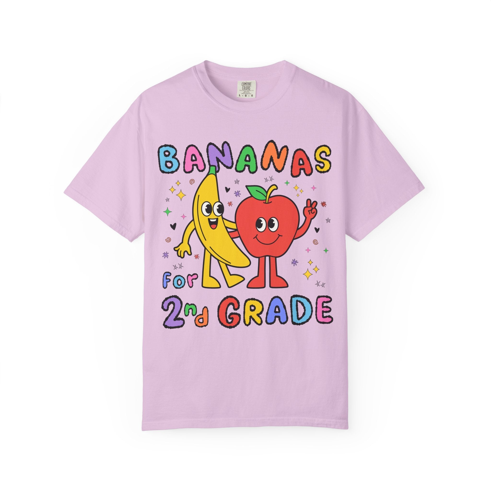 Second Grade Teacher T-Shirt: Bananas for Second Grade, Cute 90s Aesthetic 2nd Grade Crew Shirt for Fruit Lover, Nostalgic Fun Teacher Tee - Opal and June