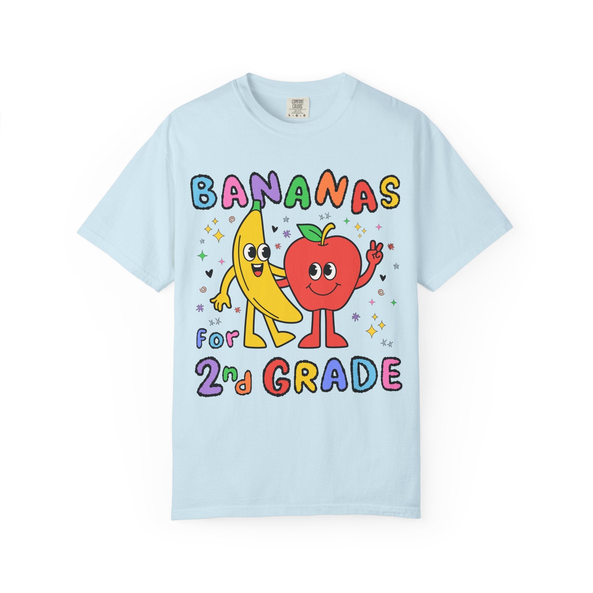Second Grade Teacher T-Shirt: Bananas for Second Grade, Cute 90s Aesthetic 2nd Grade Crew Shirt for Fruit Lover, Nostalgic Fun Teacher Tee - Opal and June