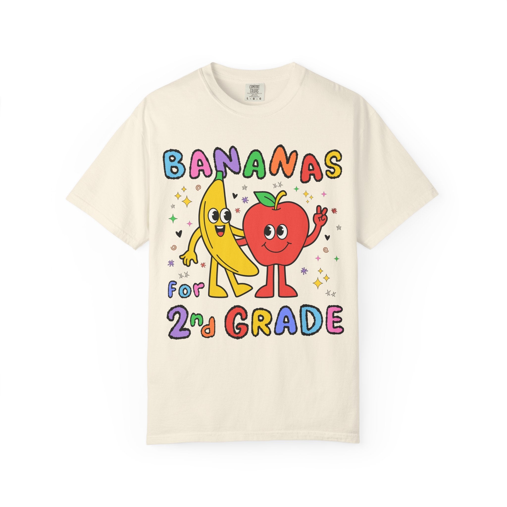 Second Grade Teacher T-Shirt: Bananas for Second Grade, Cute 90s Aesthetic 2nd Grade Crew Shirt for Fruit Lover, Nostalgic Fun Teacher Tee - Opal and June