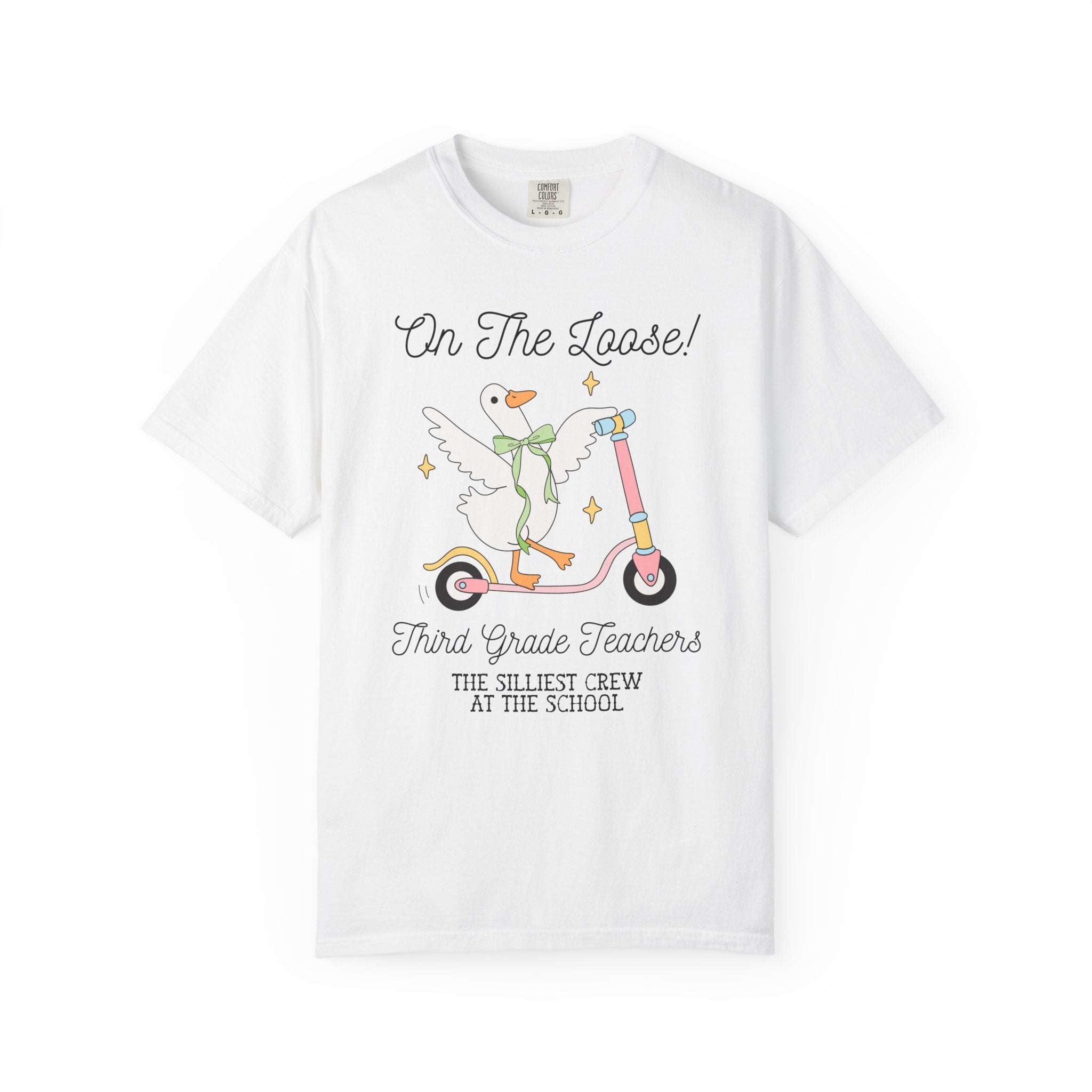 Second Grade Teacher Tee Shirt for Back to School, Matching Meet the Teacher T-Shirt for First Day of School, Silly Goose Animal Lover Tee - Opal and June