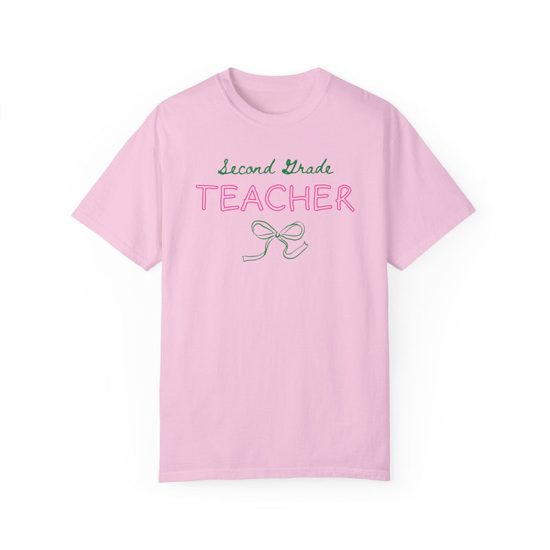 Second Grade Teacher Tee Shirt with Bow - Opal and June