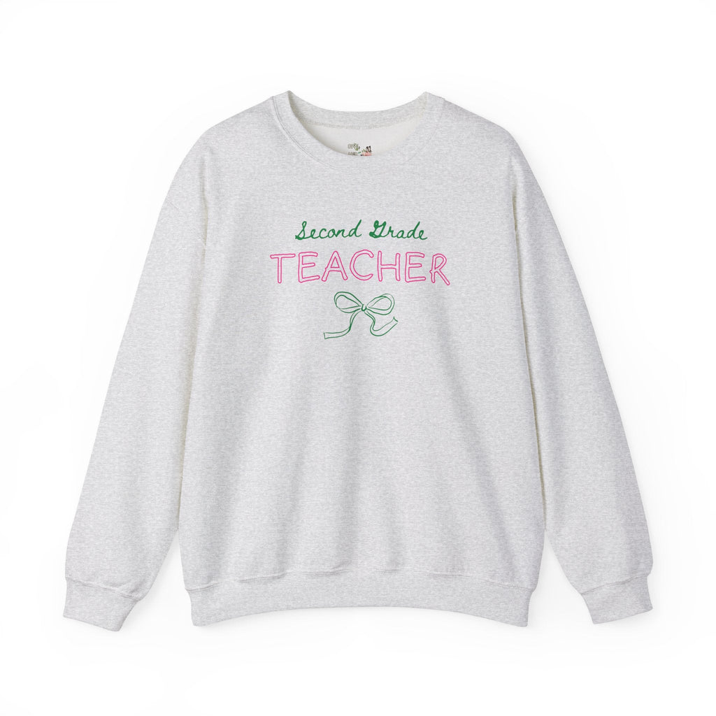 Second Grade Teacher Tee Shirt with Bow, Graduation Gift for Elementary Education Major or Cute Congratulations Present for New Teacher - Opal and June