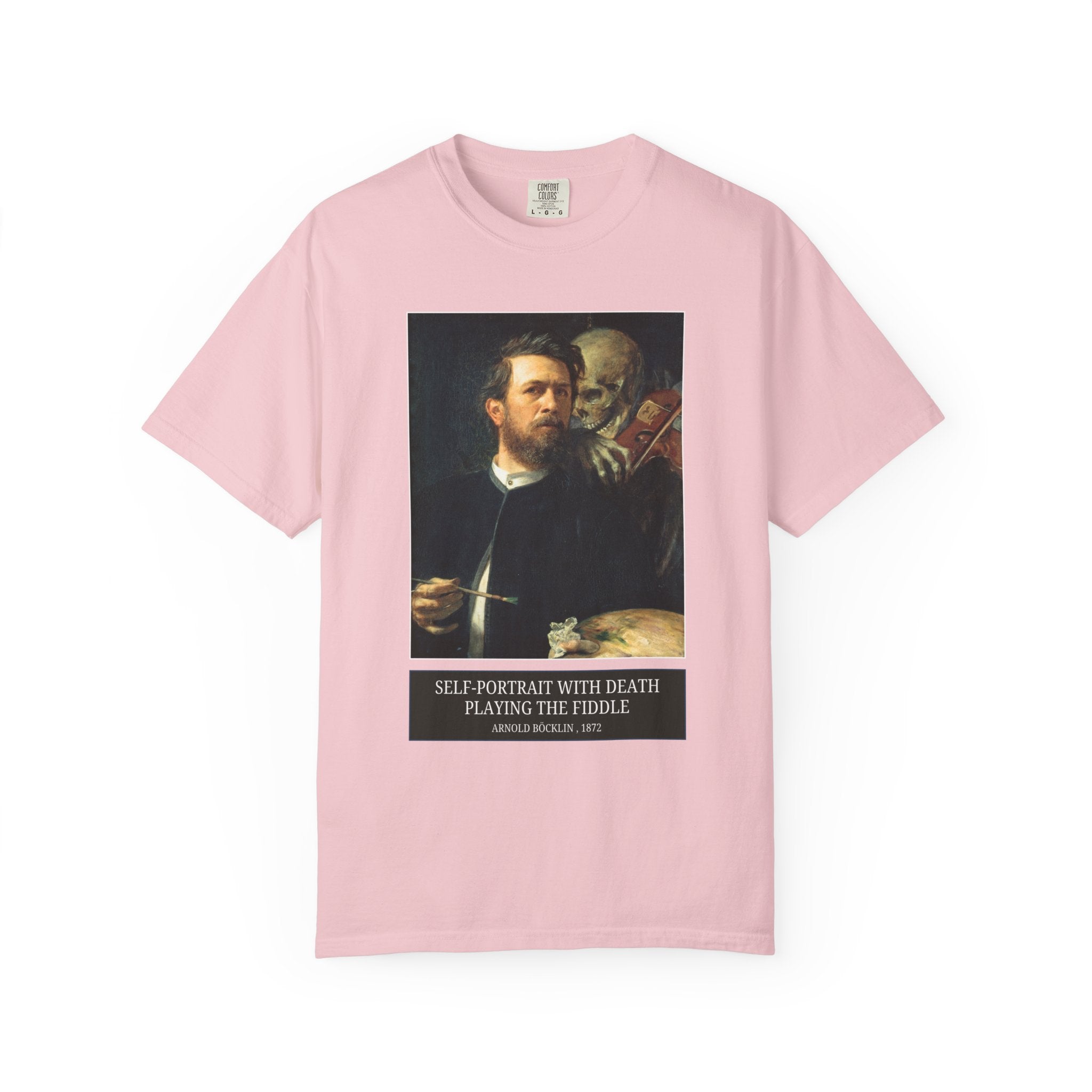 Self - Portrait with Death Playing the Fiddle by Arnold Bocklin, European Art History T-Shirt, Famous 19th Century Paintings, Symbolist Art - Opal and June
