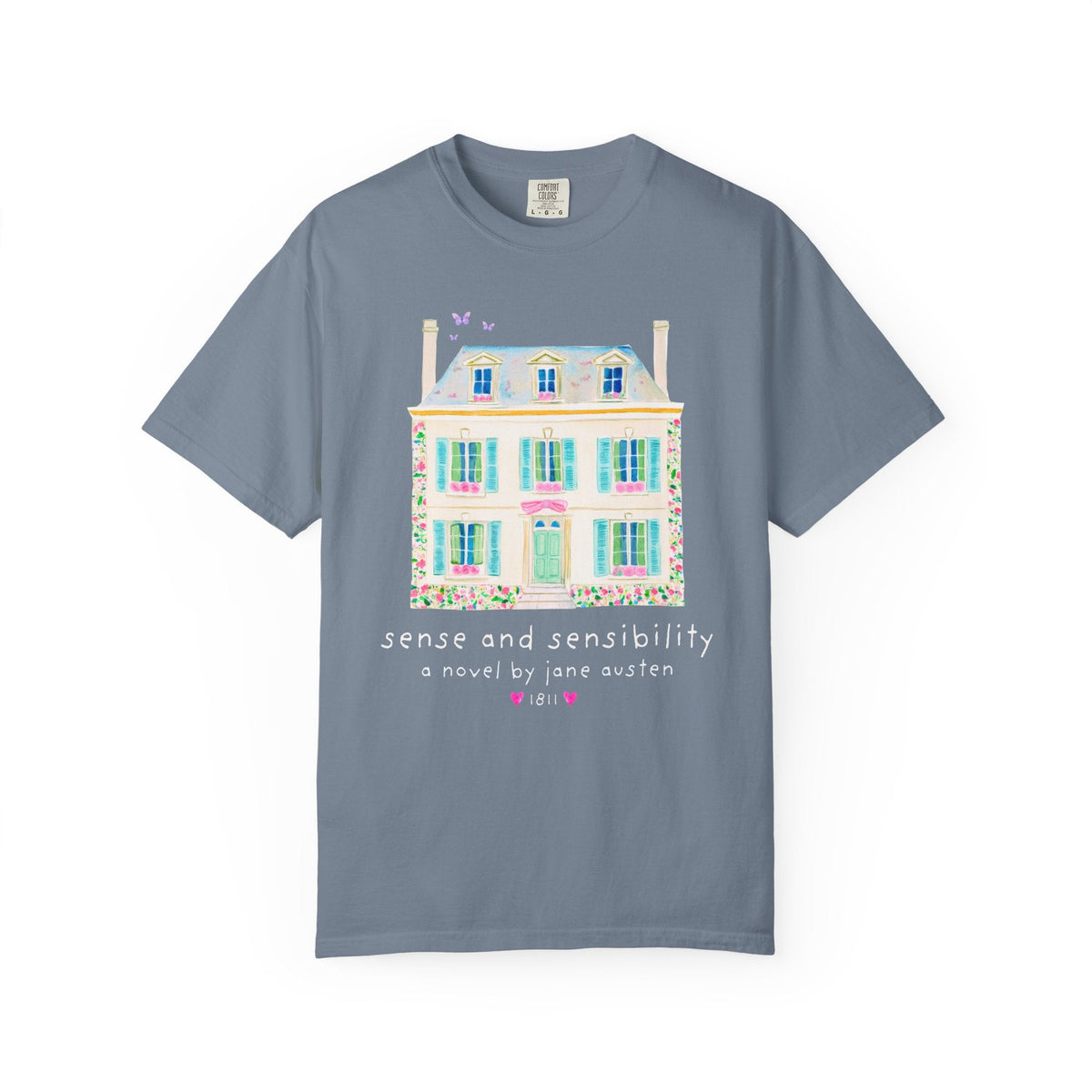 Sense and Sensibility: A Novel by Jane Austen Bookish T-Shirt Classic Literature Bookworm, Regency Era Historical Fiction, Dashwood Sisters - Opal and June