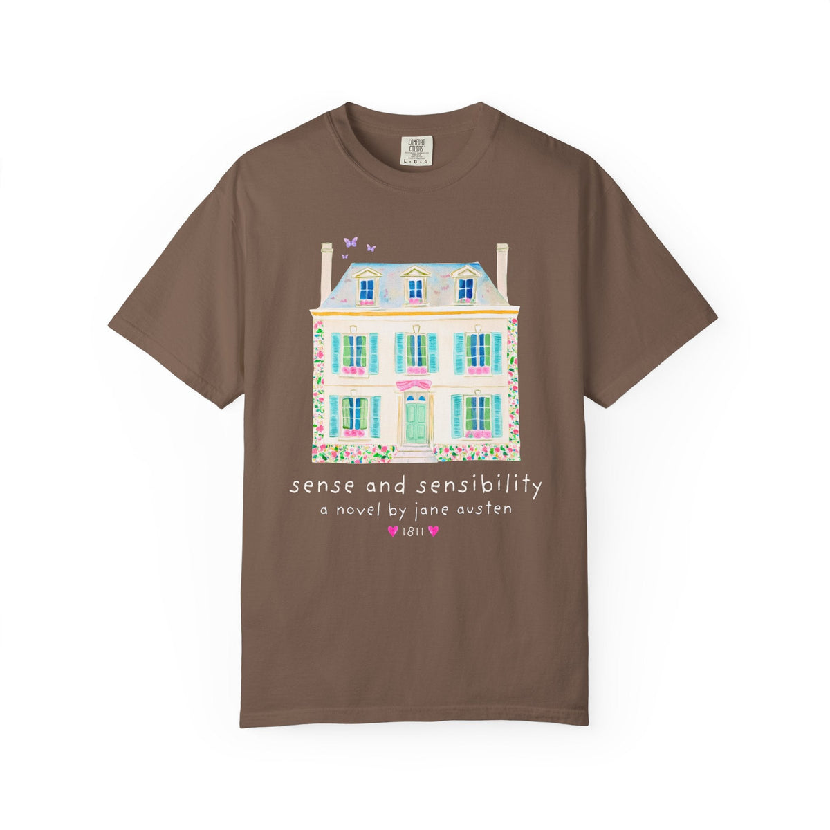 Sense and Sensibility: A Novel by Jane Austen Bookish T-Shirt Classic Literature Bookworm, Regency Era Historical Fiction, Dashwood Sisters - Opal and June