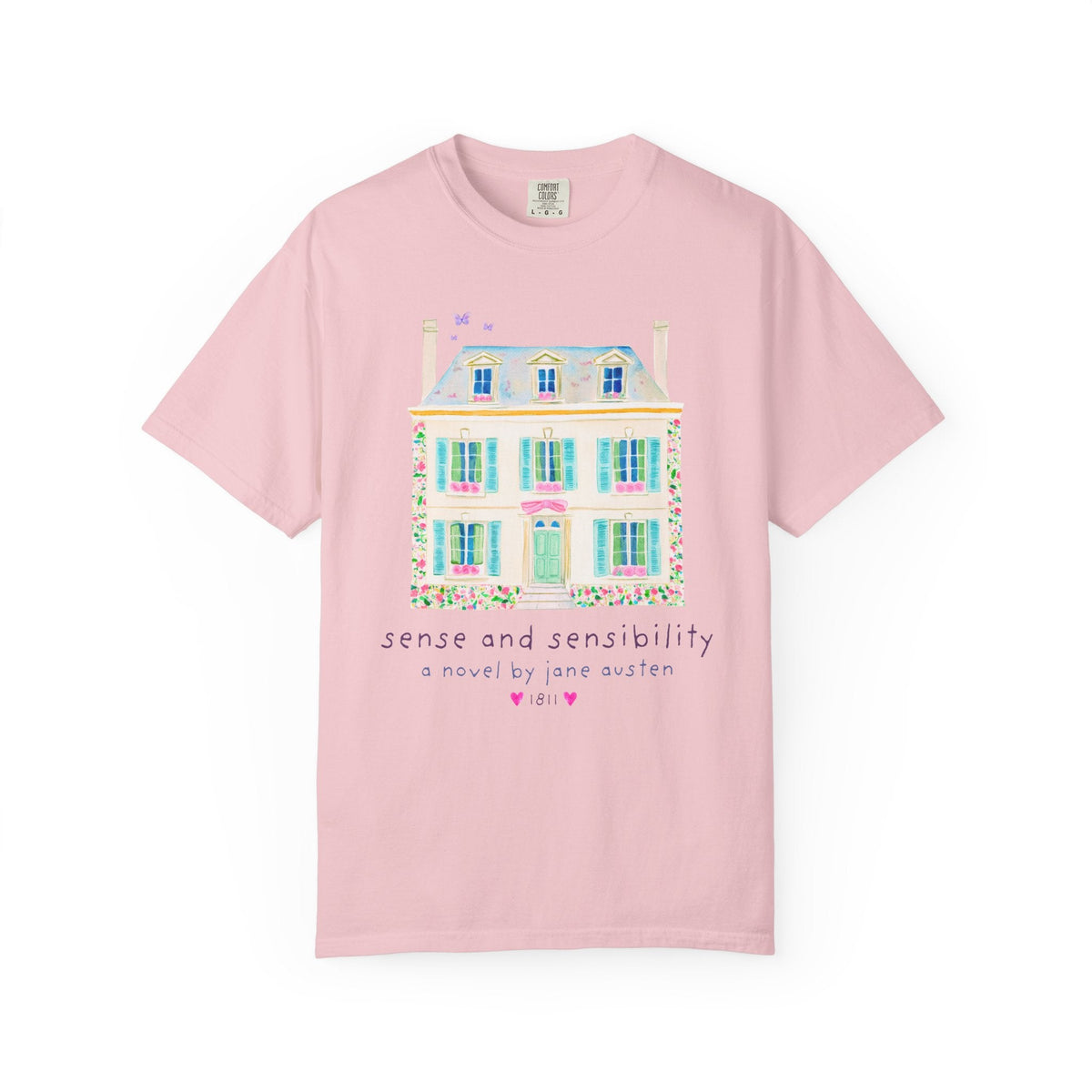 Sense and Sensibility: A Novel by Jane Austen Bookish T-Shirt Classic Literature Bookworm, Regency Era Historical Fiction, Dashwood Sisters - Opal and June