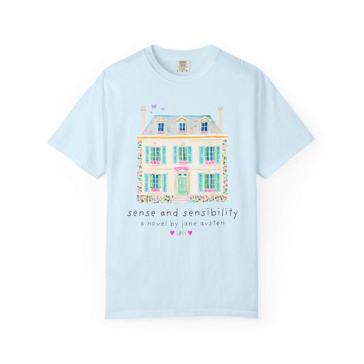 Sense and Sensibility: A Novel by Jane Austen Bookish T-Shirt Classic Literature Bookworm, Regency Era Historical Fiction, Dashwood Sisters - Opal and June