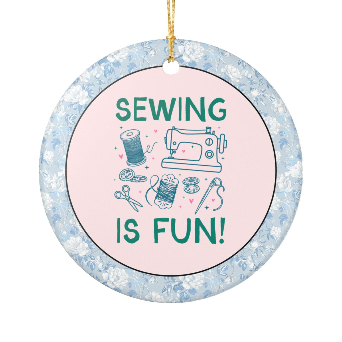 Sewing is Fun Ornament - Opal and June