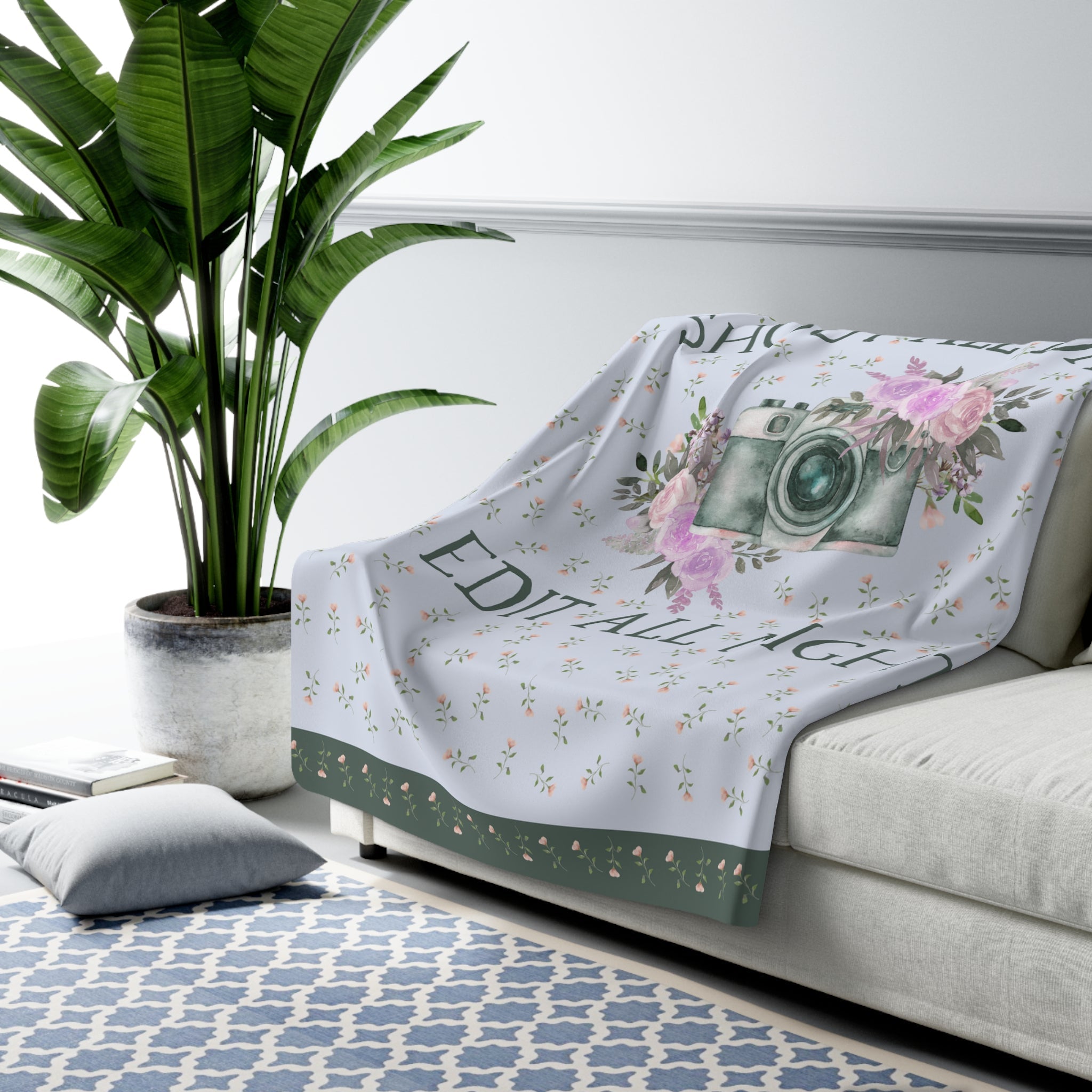 Shoot All Day, Edit All Night | Cozy Photographer Blanket for Her - Opal and June